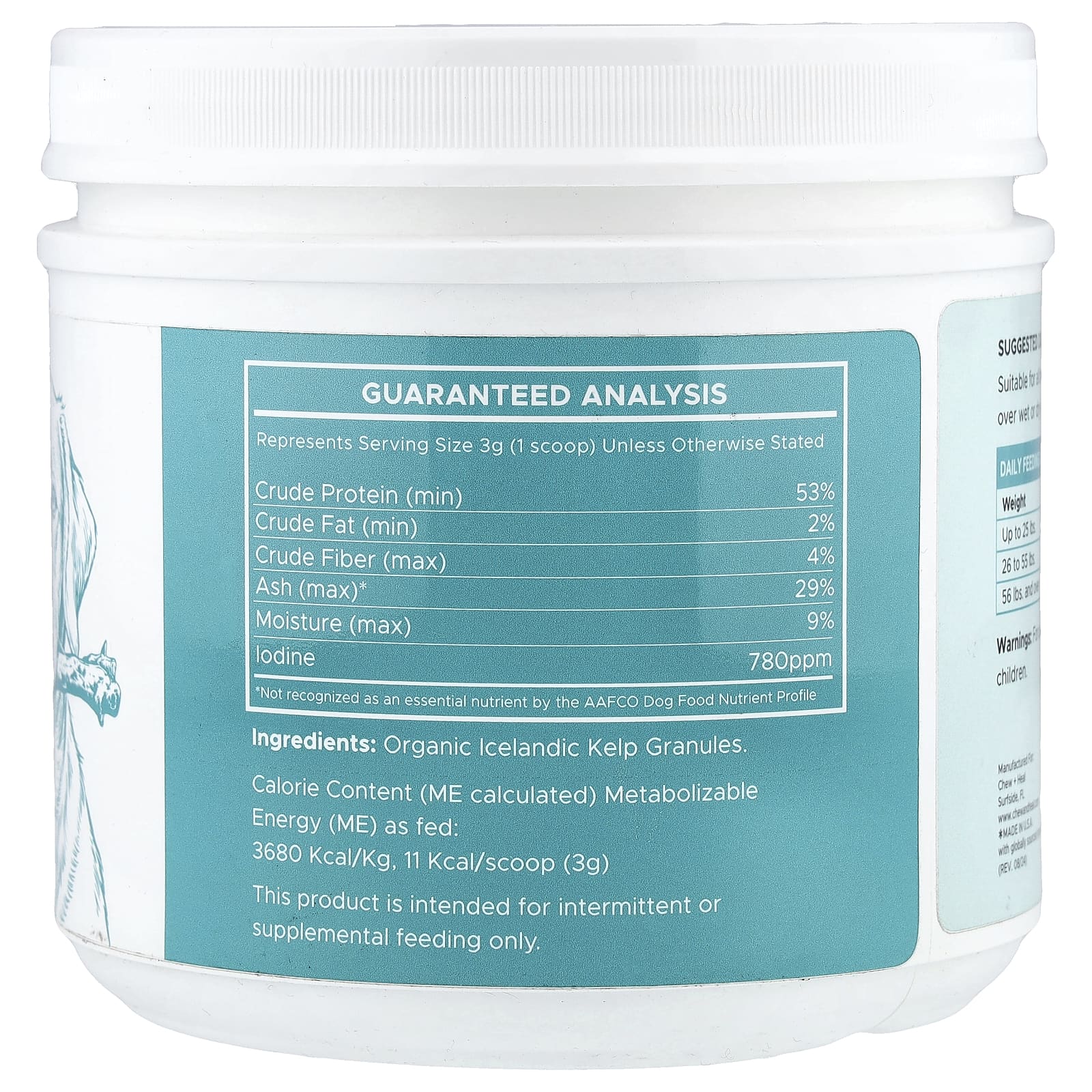 Chew + Heal, органические водоросли, морской суперфуд, для собак, 454 г (16 унций)