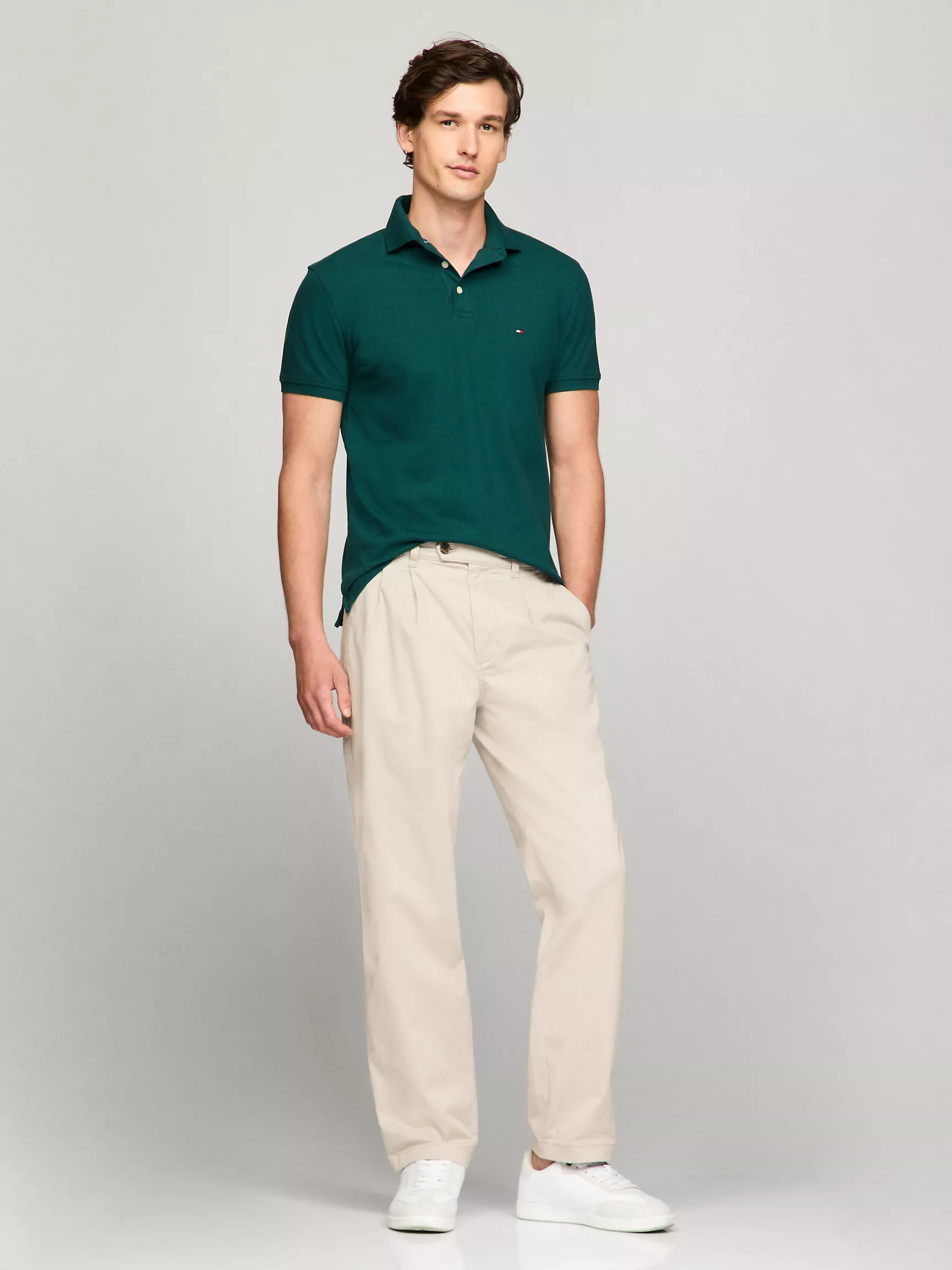 Мужское поло Tommy Hilfiger, Приталенное эластичное поло из пике