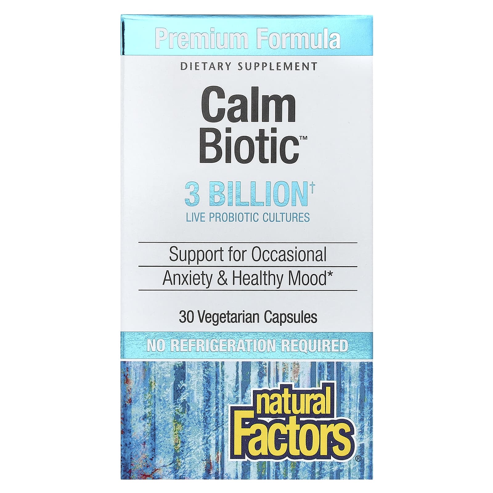 Natural Factors, Calm Biotic, 3 миллиарда, 30 вегетарианских капсул