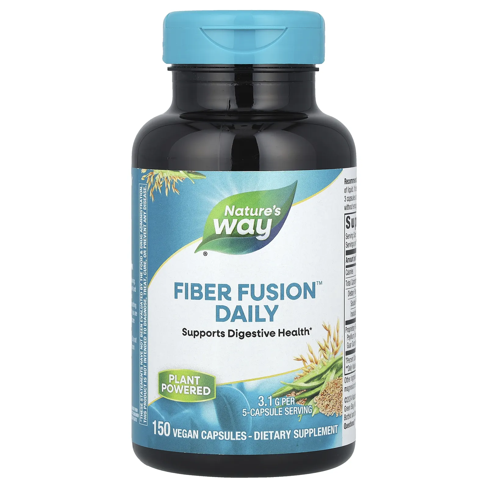 Nature's Way, Fiber Fusion Daily, 3 г, 150 веганских капсул (0,62 г в 1 капсуле)
