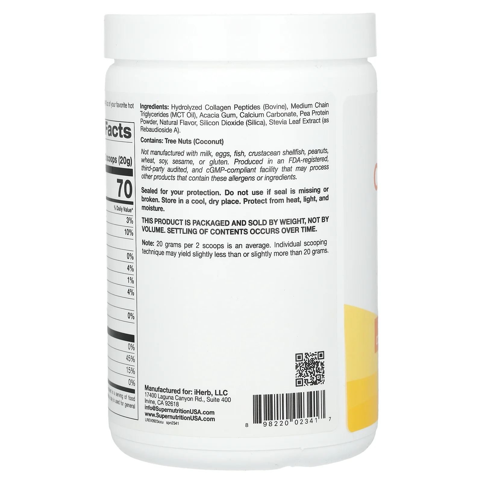 Super Nutrition, коллагеновые сливки, с ванильным вкусом, 240 г (8,46 унции)