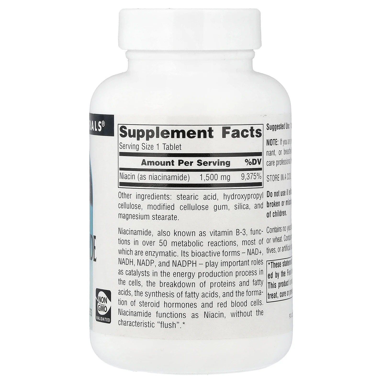 Source Naturals, никотинамид B3, 1500 мг, 50 таблеток