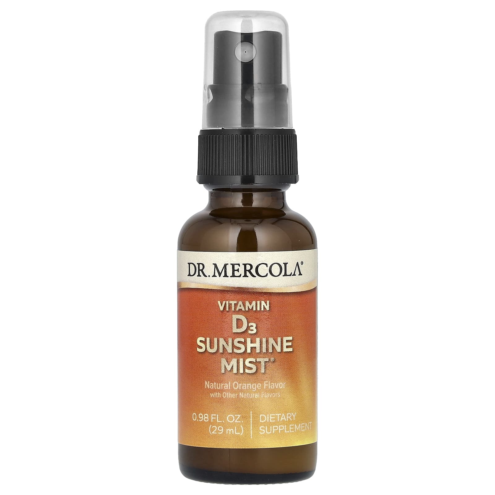 Dr. Mercola, Sunshine Mist, витамин D3, натуральный апельсиновый вкус, 25 мл (0,85 жидк. унции)