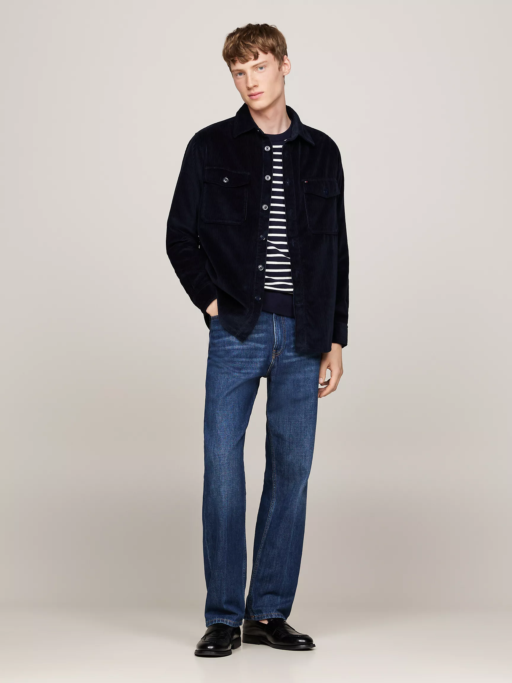 Мужская рубашка Tommy Hilfiger, Свободная вельветовая рубашка-овершот