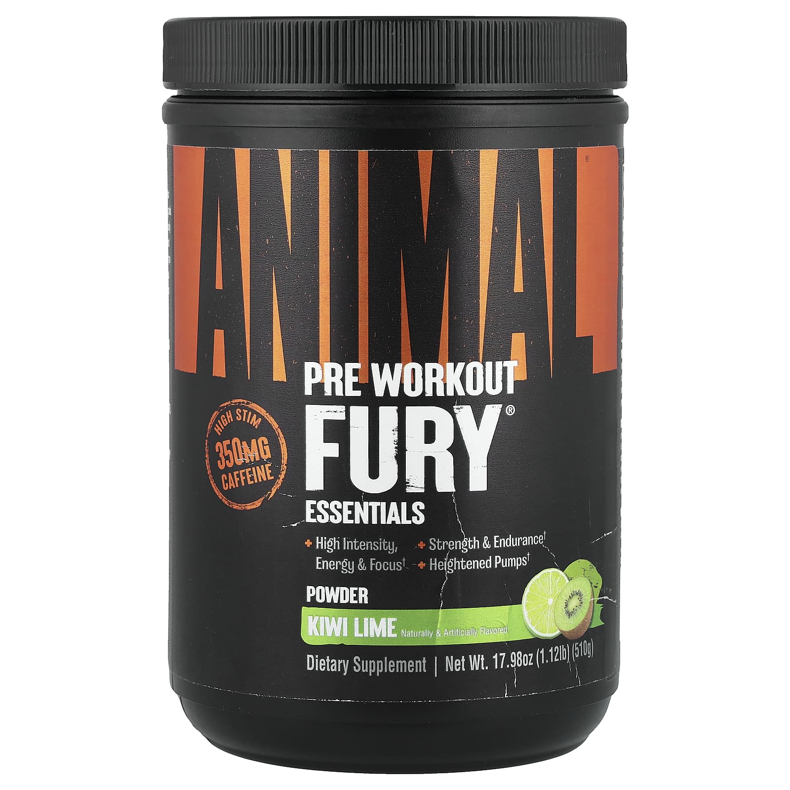 Animal, Fury® Essentials, предтренировочный комплекс, киви и лайм, 510 г (17,98 унции)