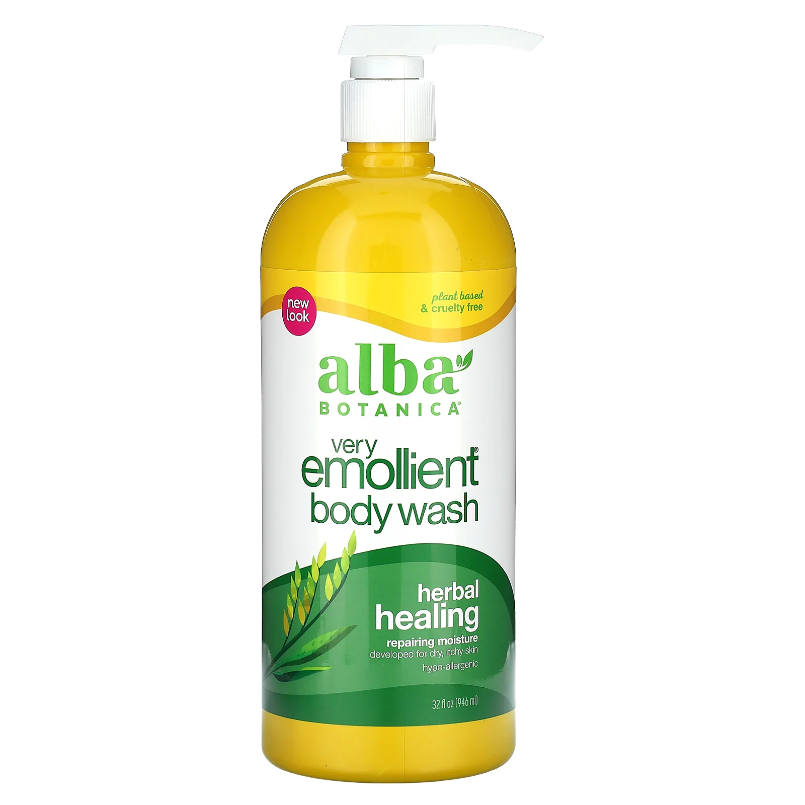 Alba Botanica, Very Emollient, гель для ванны и душа, лечебные травы, 946 мл (32 жидк. Унции)
