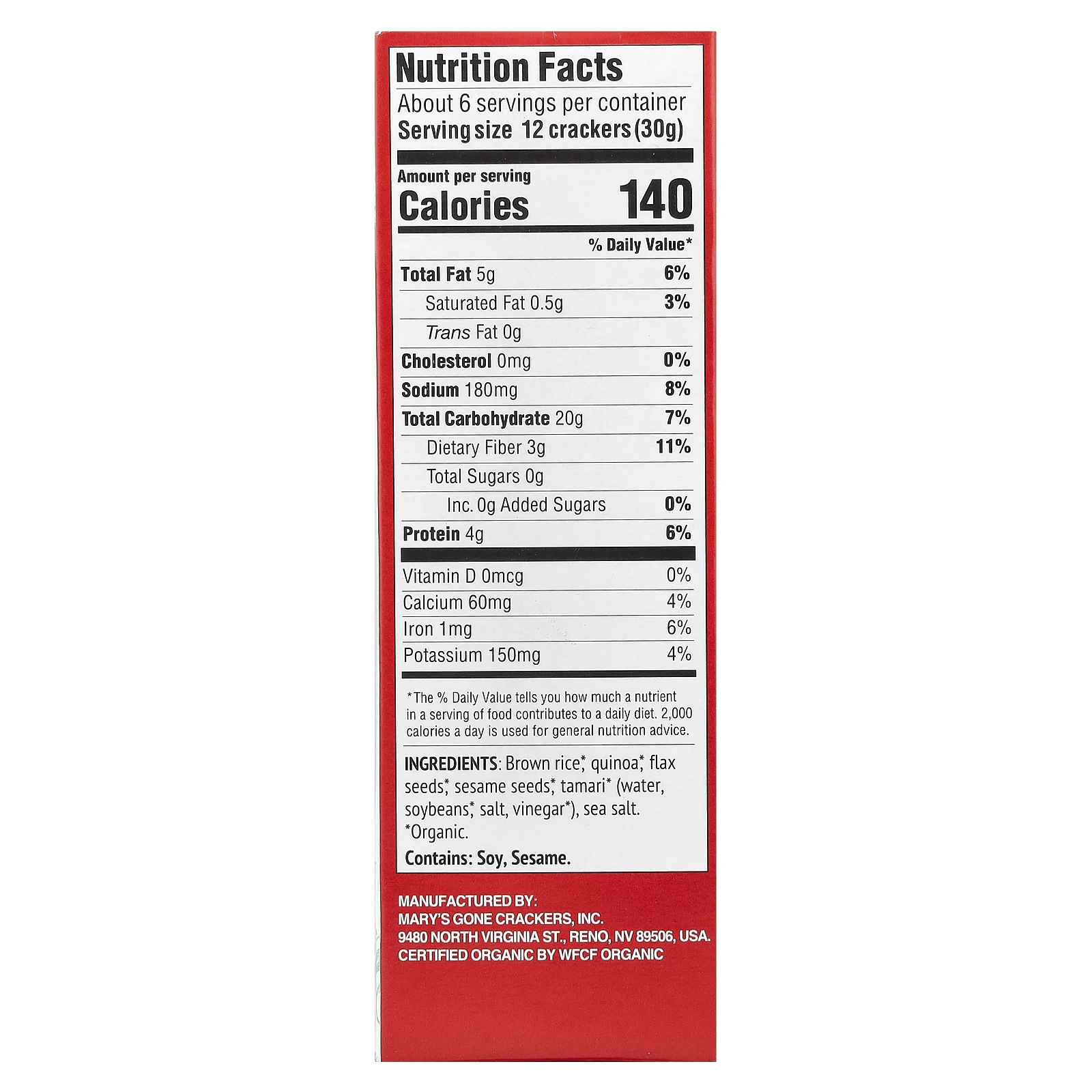 Mary's Gone Crackers, крекеры, оригинальный вкус, 184 г (6,5 унции)