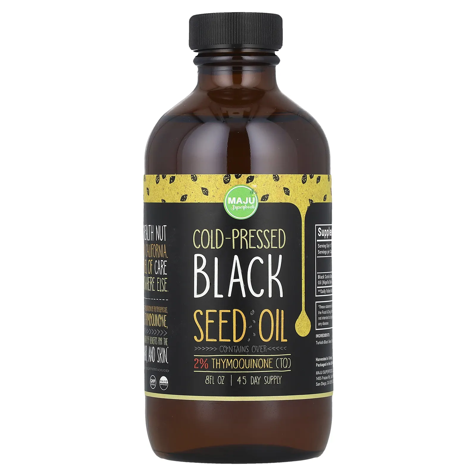Maju Superfoods, масло черного тмина холодного отжима, 240 мл (8 жидк. унций)