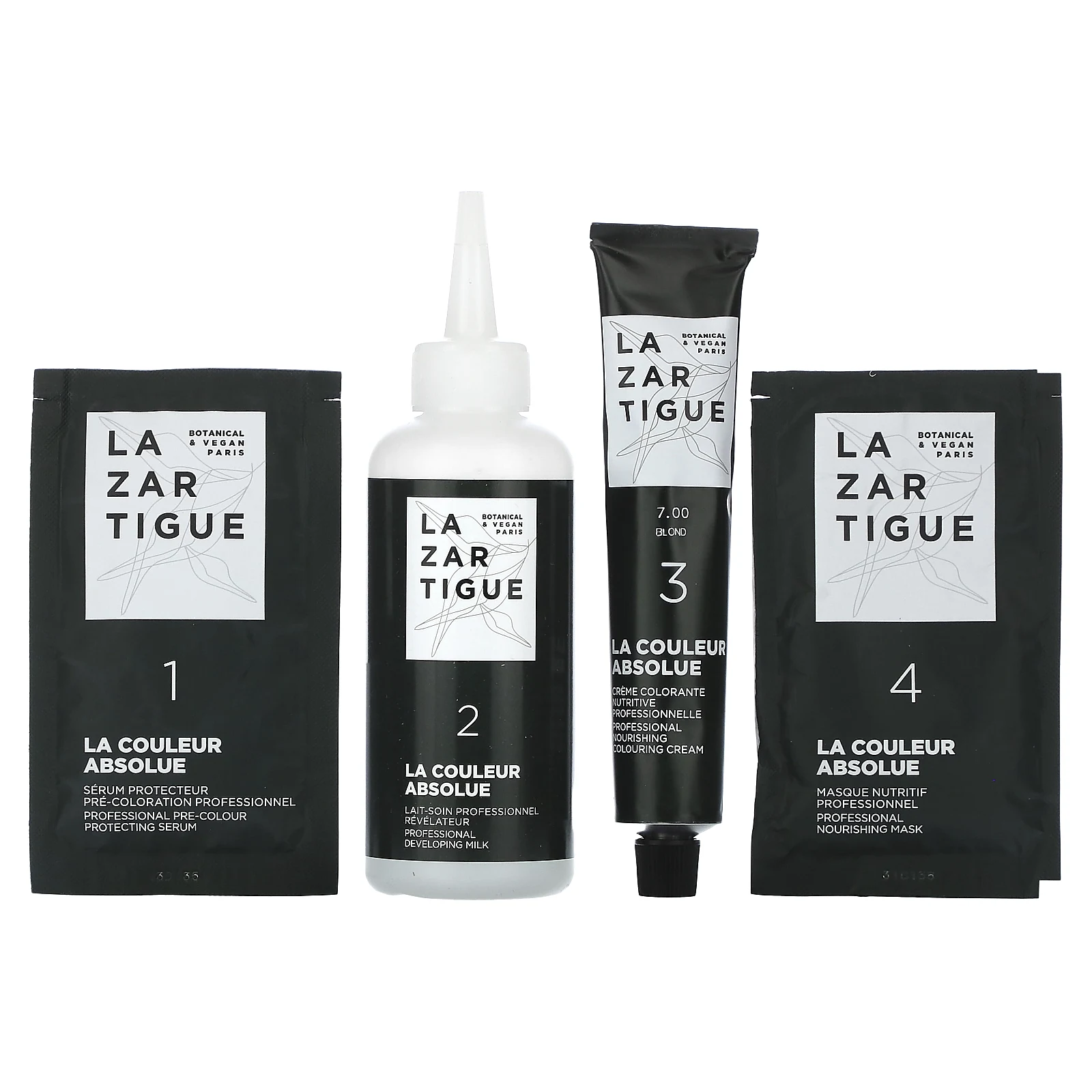 Lazartigue, Стойкая краска для волос с растительными экстрактами, 7.00 для блонда, 1 нанесение