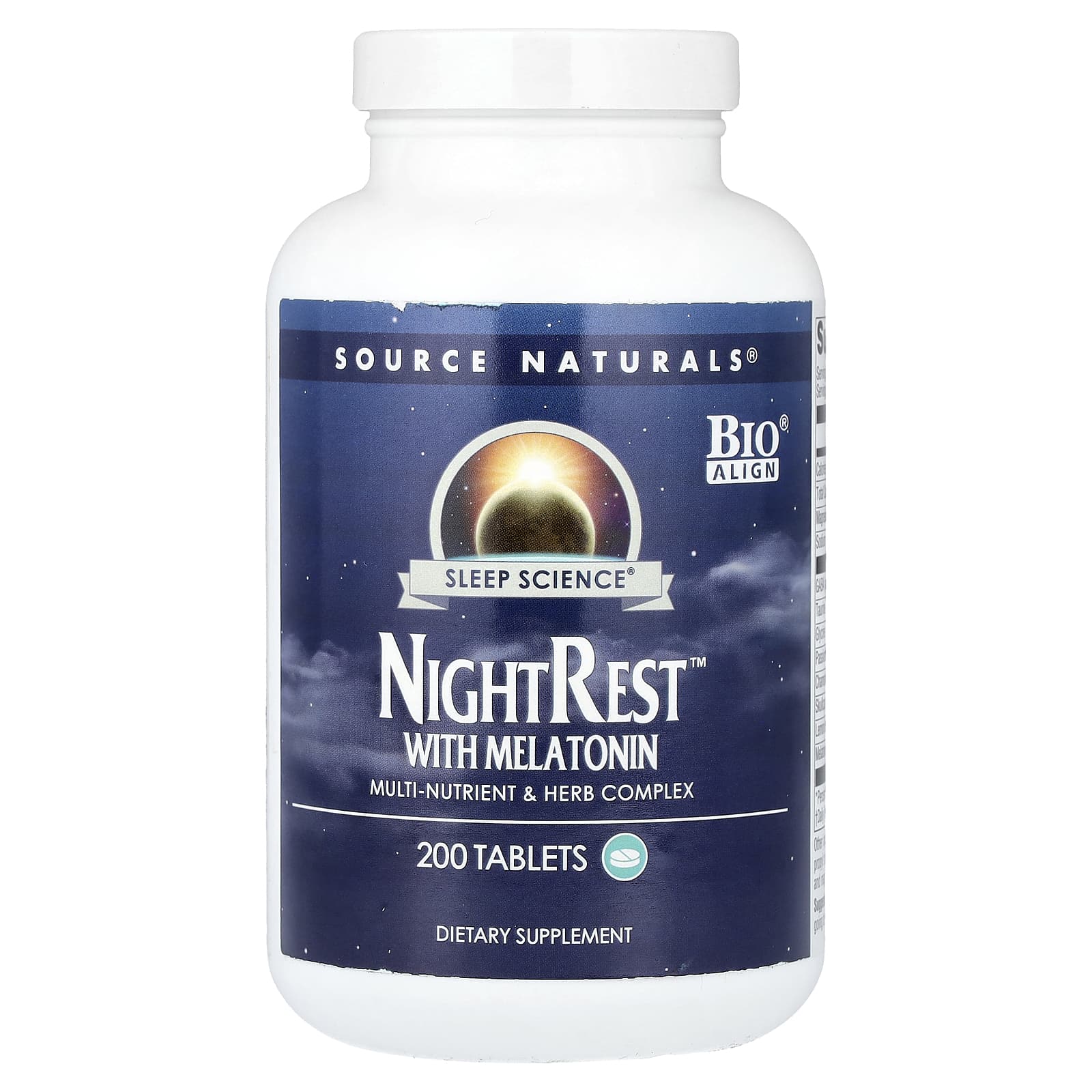 Source Naturals, Sleep Science®, NightRest™ с мелатонином, 200 таблеток