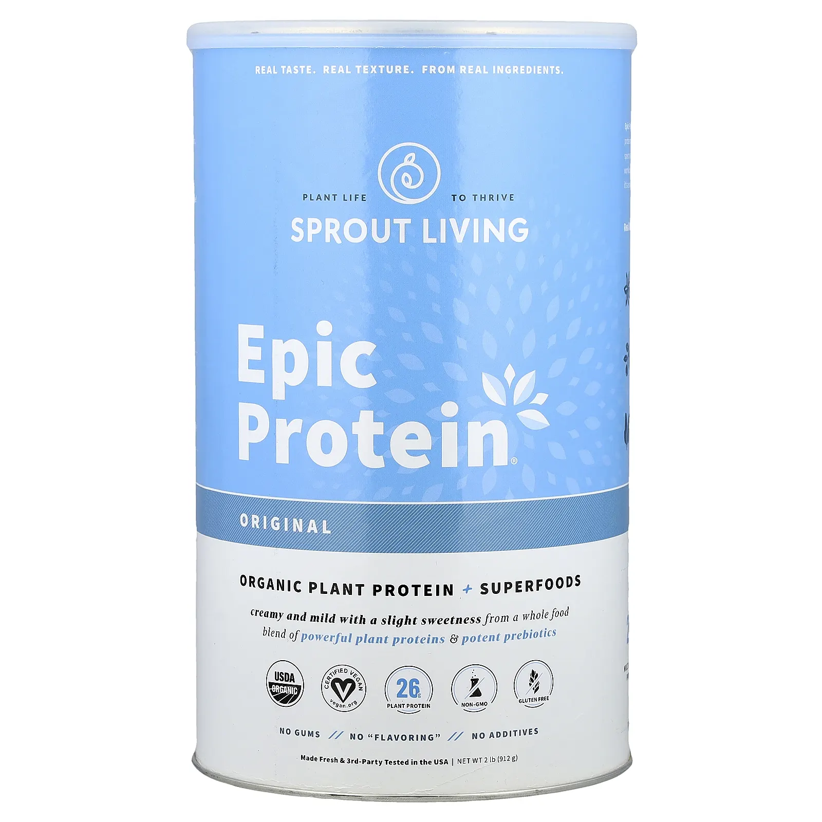 Sprout Living, Epic Protein®, органический растительный протеин и суперфуды, оригинальный, 912 г (2 фунта)