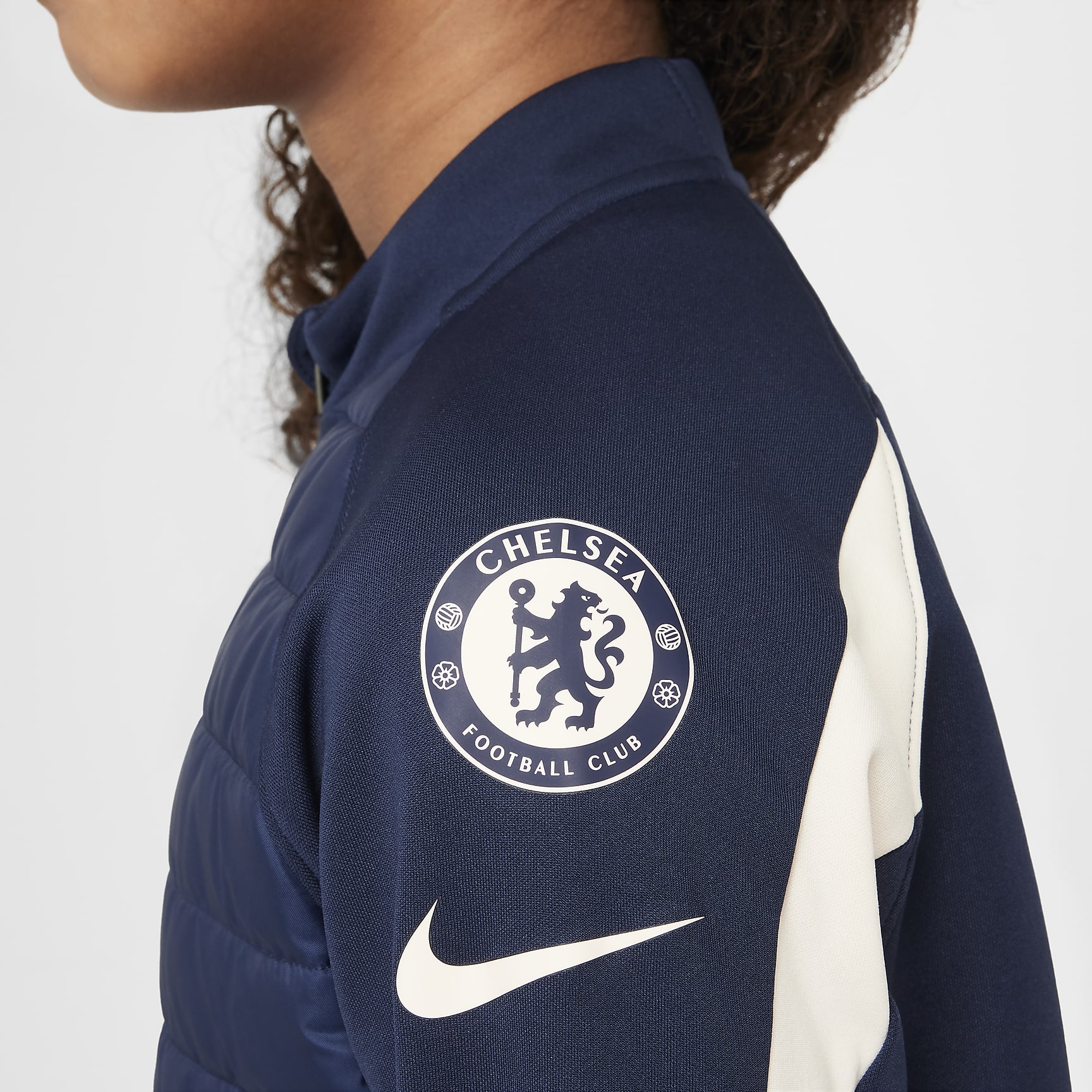 Chelsea FC Academy Winter Warrior Big Kids' Nike Therma-FIT Soccer Drill Top