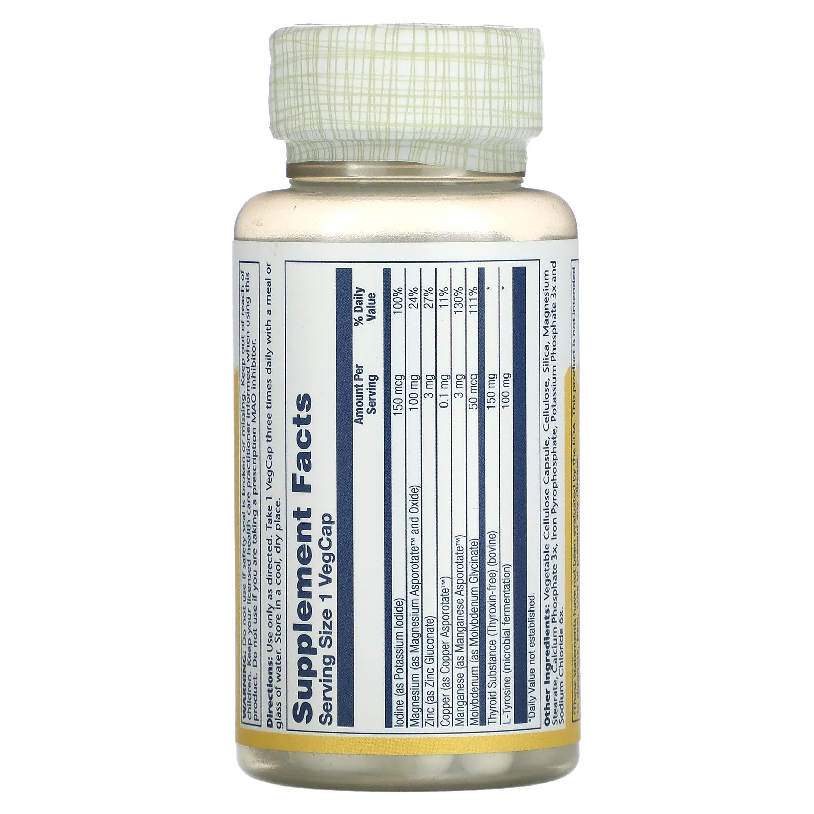 Solaray, сублимированные капсулы для щитовидной железы, 60 капсул