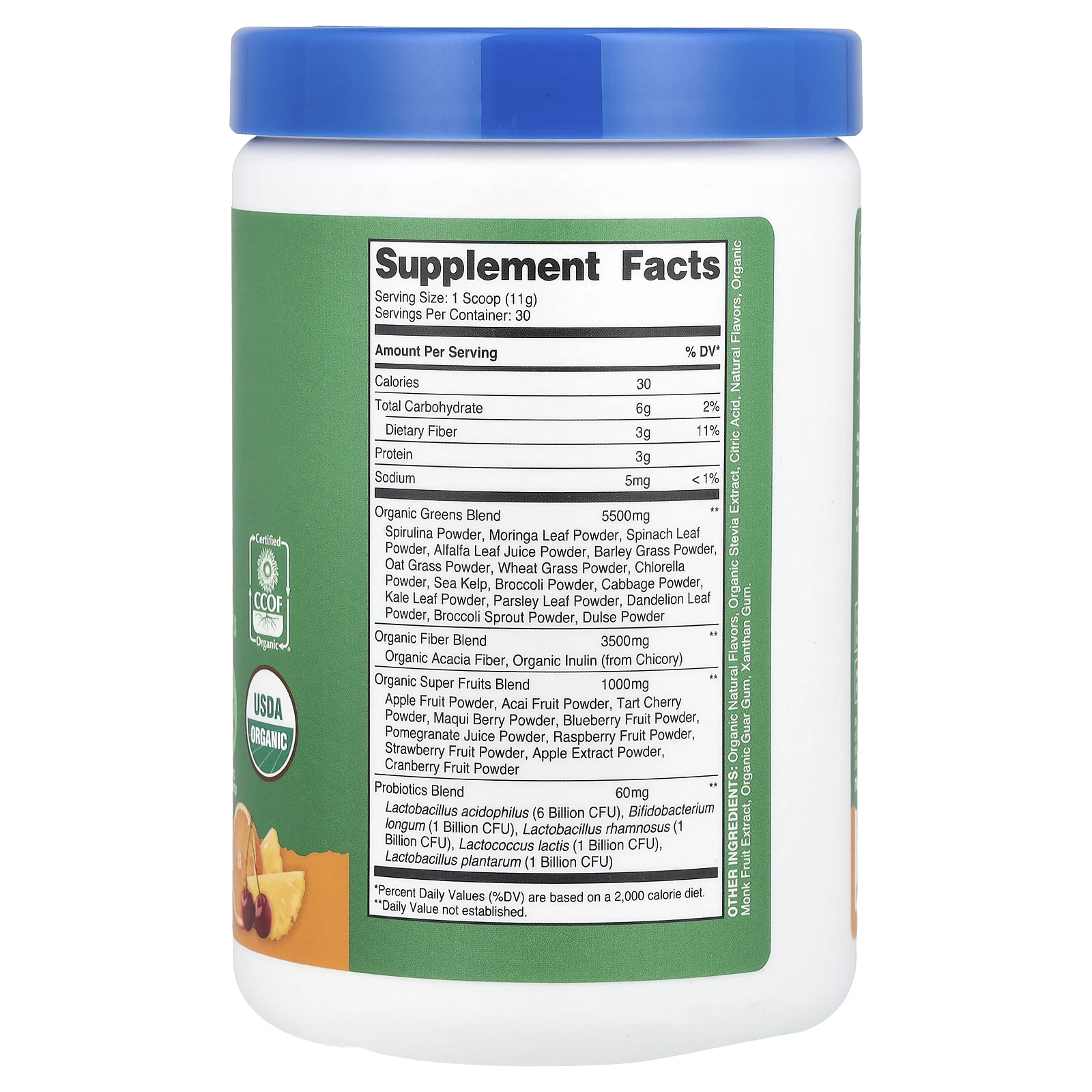 Nutricost, Органическая суперзеленая, апельсин с восходом солнца, 342 г (12,2 унции)