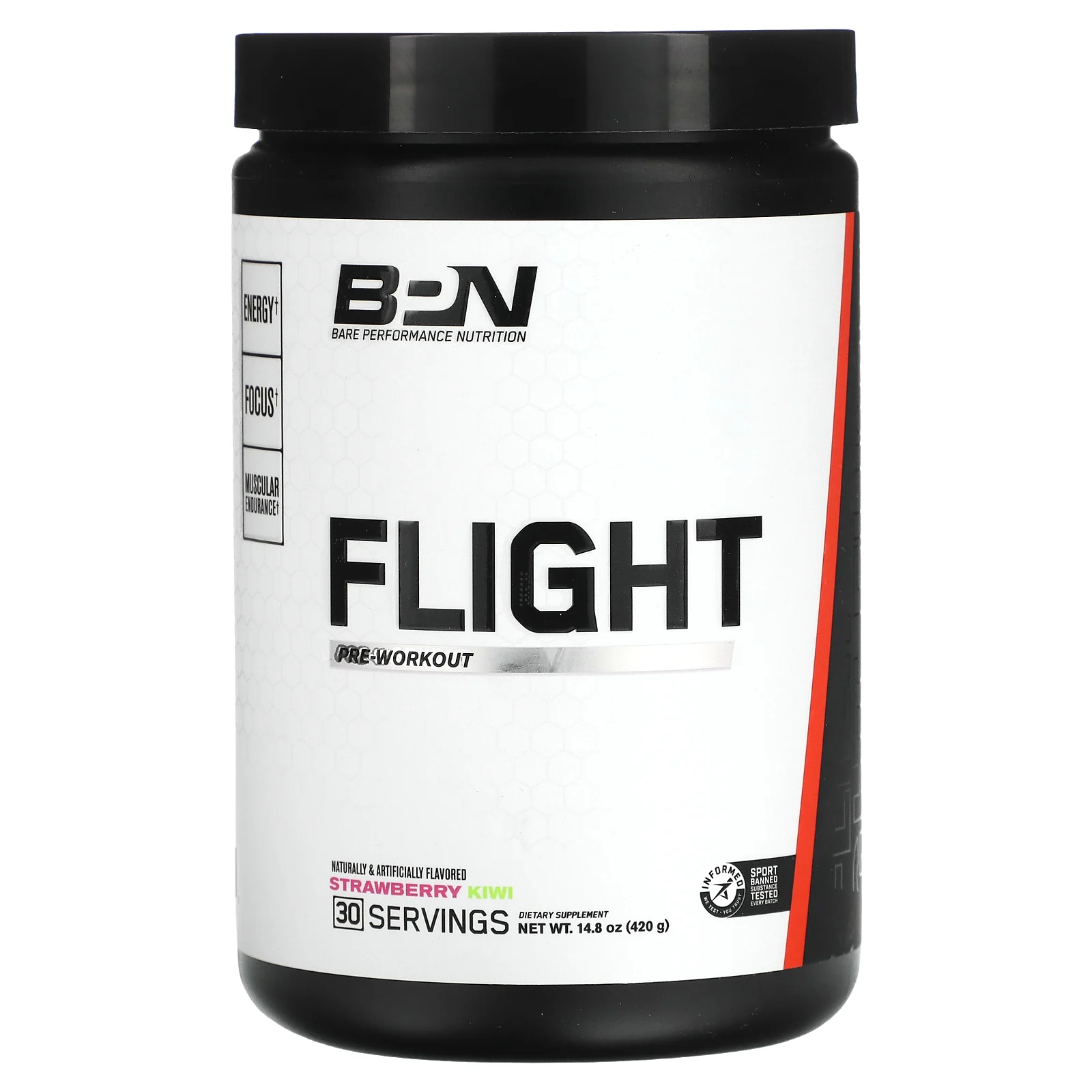 BPN, Flight Pre-Workout, клубника и киви, 420 г (14,8 унции)