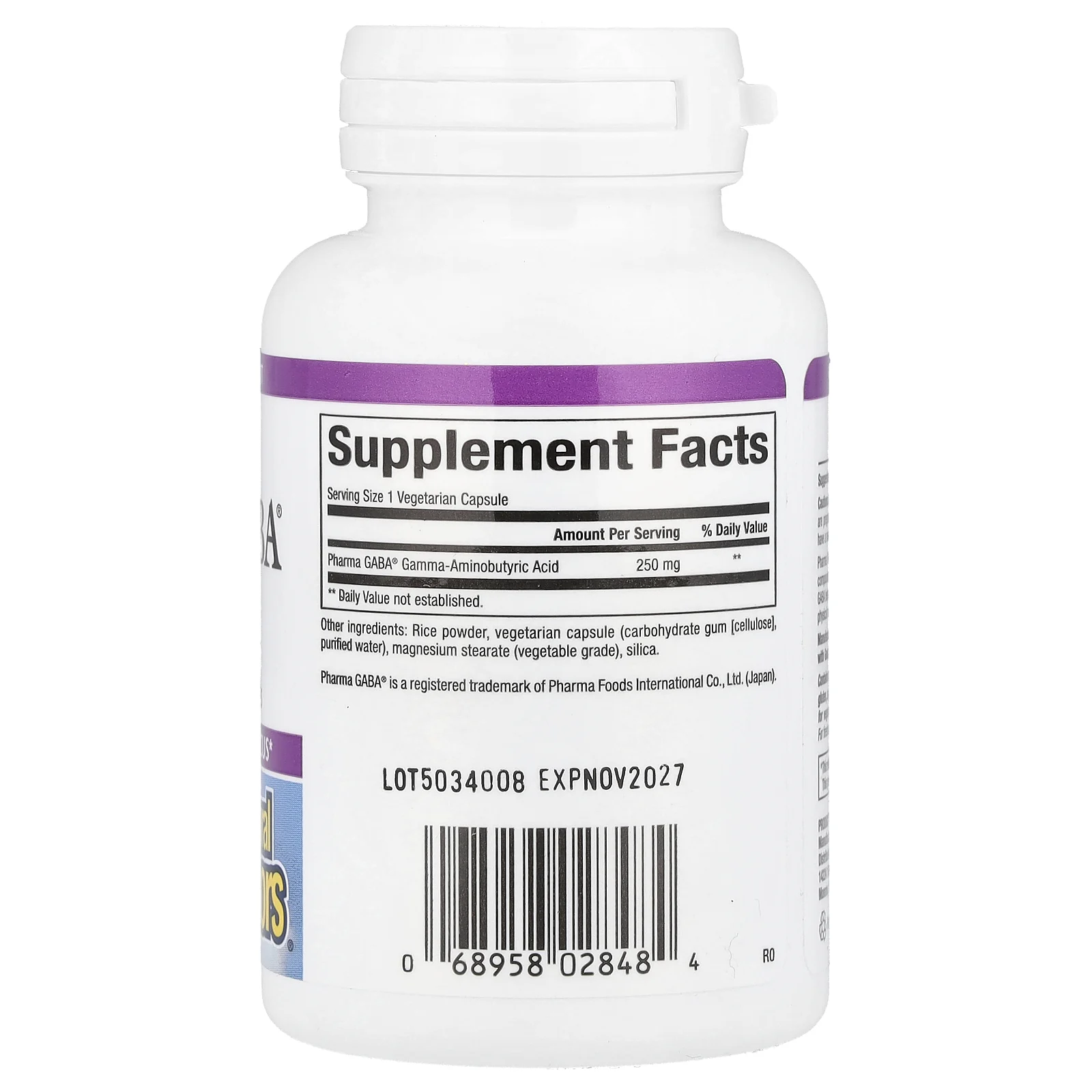 Natural Factors, Stress-Relax, Pharma GABA, 250 мг, 60 вегетарианских капсул