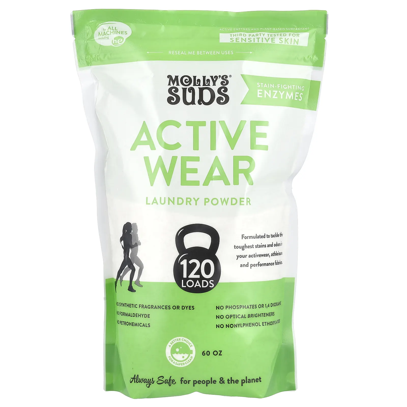 Molly's Suds, Средство для стирки Activewear, 60 унций