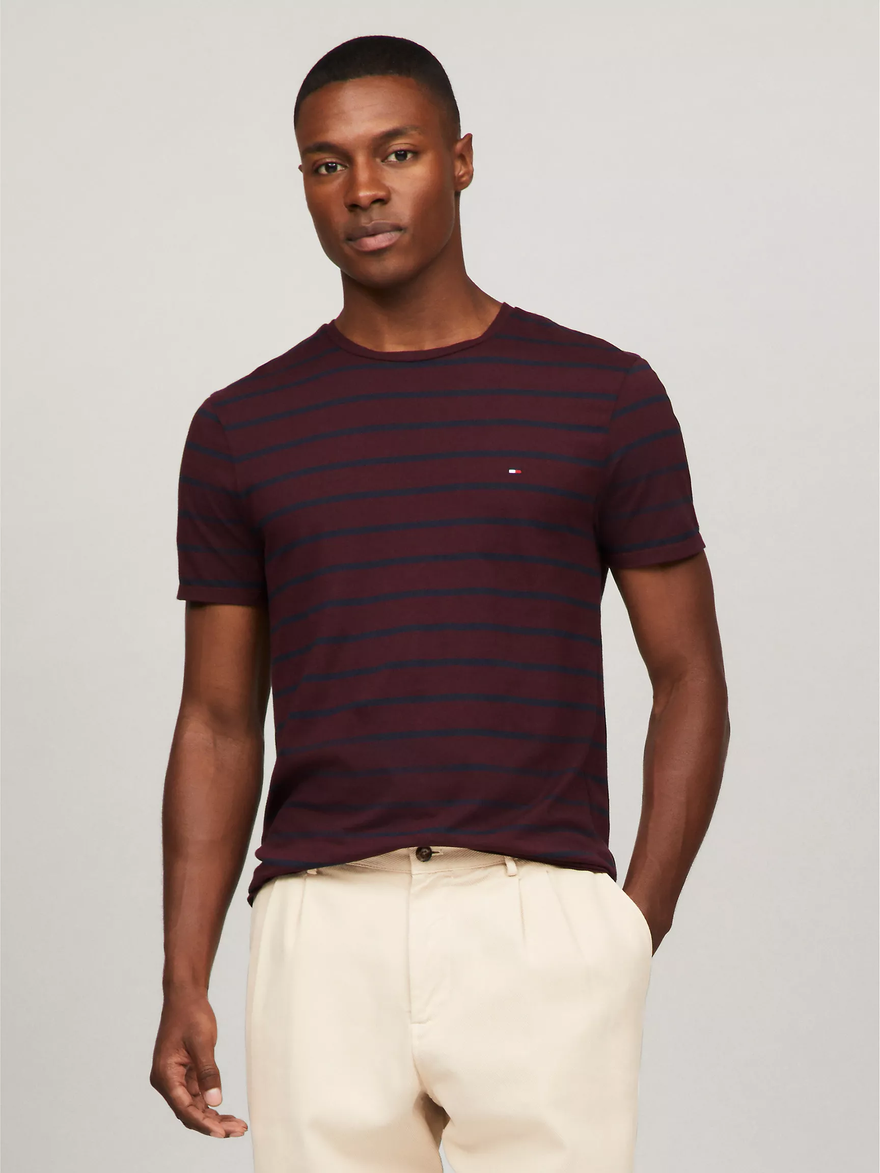 Мужская футболка Tommy Hilfiger, Эластичная футболка премиального качества сверхприталенного кроя