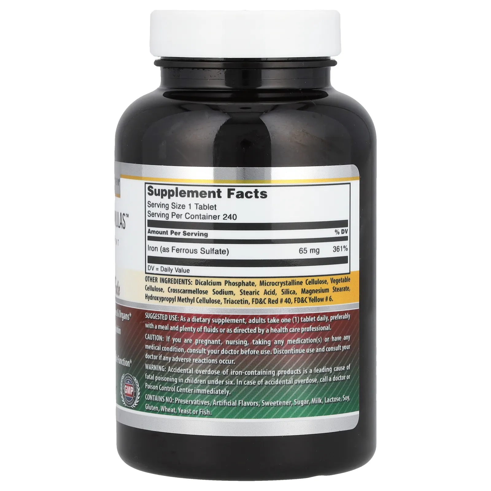 Amazing Nutrition, Железо в виде сульфата железа, 65 мг, 240 таблеток