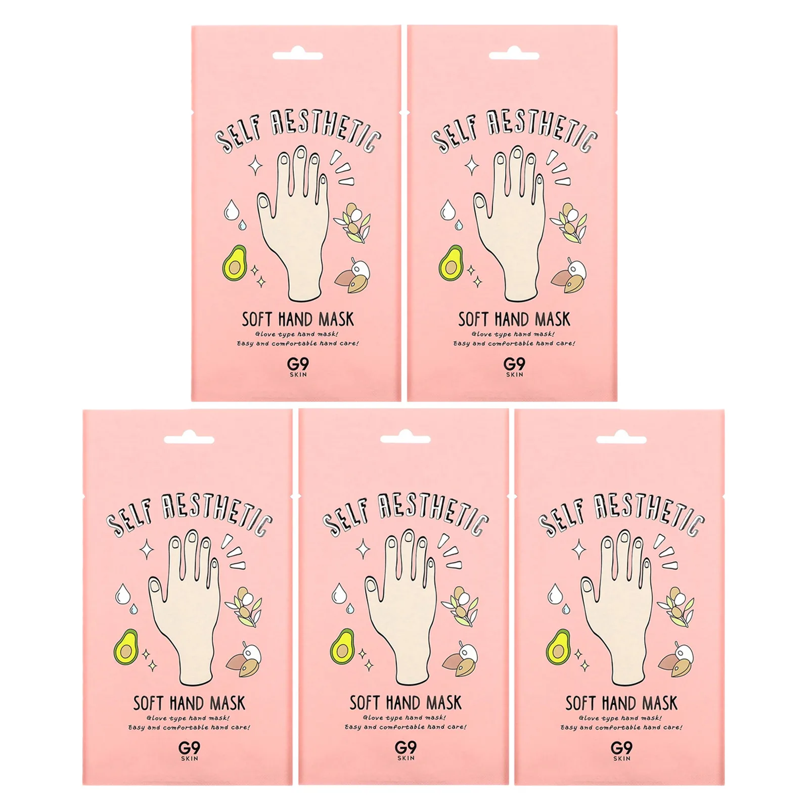 G9skin, Self Aesthetic, смягчающая маска для рук, 5 шт., 10 мл (0,33 жидк. унции)