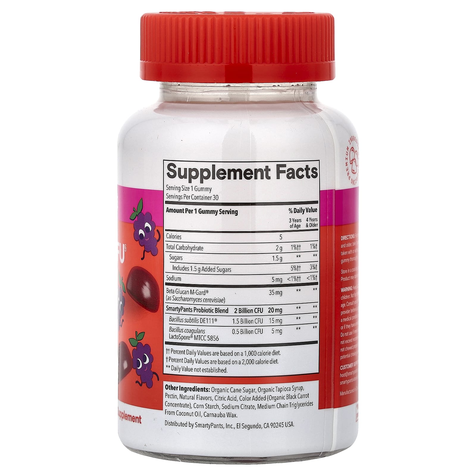 SmartyPants, Kids Digestive, жевательные таблетки с пробиотиками, со вкусом винограда, 30 жевательных таблеток