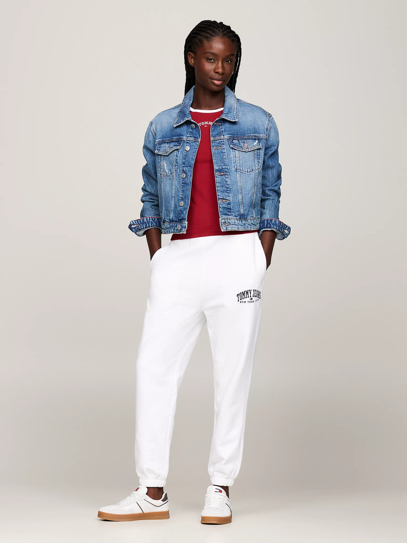 Женские брюки Tommy Hilfiger, Свободные спортивные брюки-джоггеры с вышитым университетским логотипом