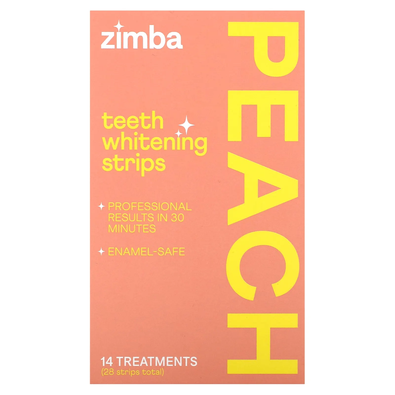Zimba, полоски для отбеливания зубов, персик, 14 шт.