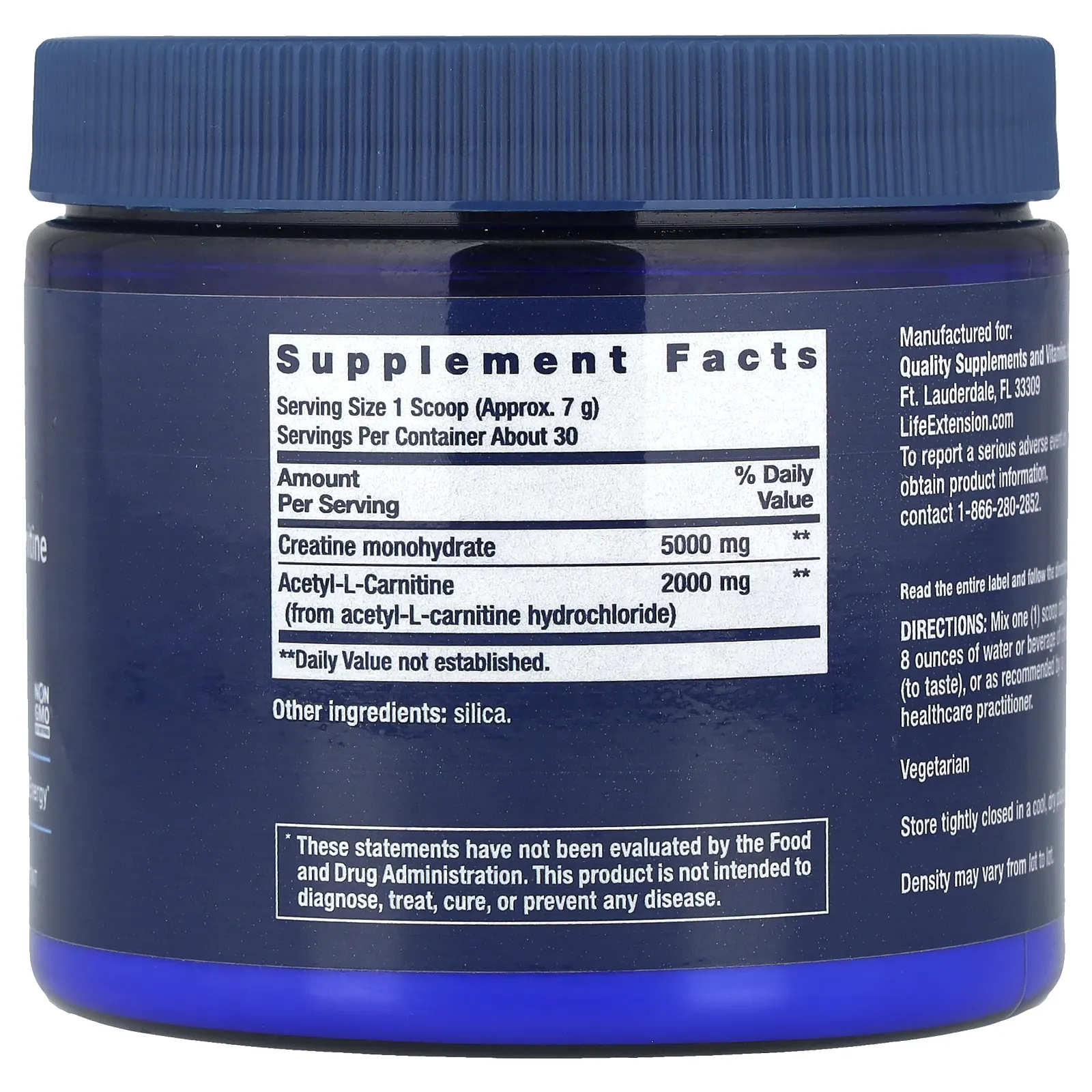 Life Extension, Креатин и ацетил-L-карнитин, Energy Plus, 233 г (0,51 фунта)