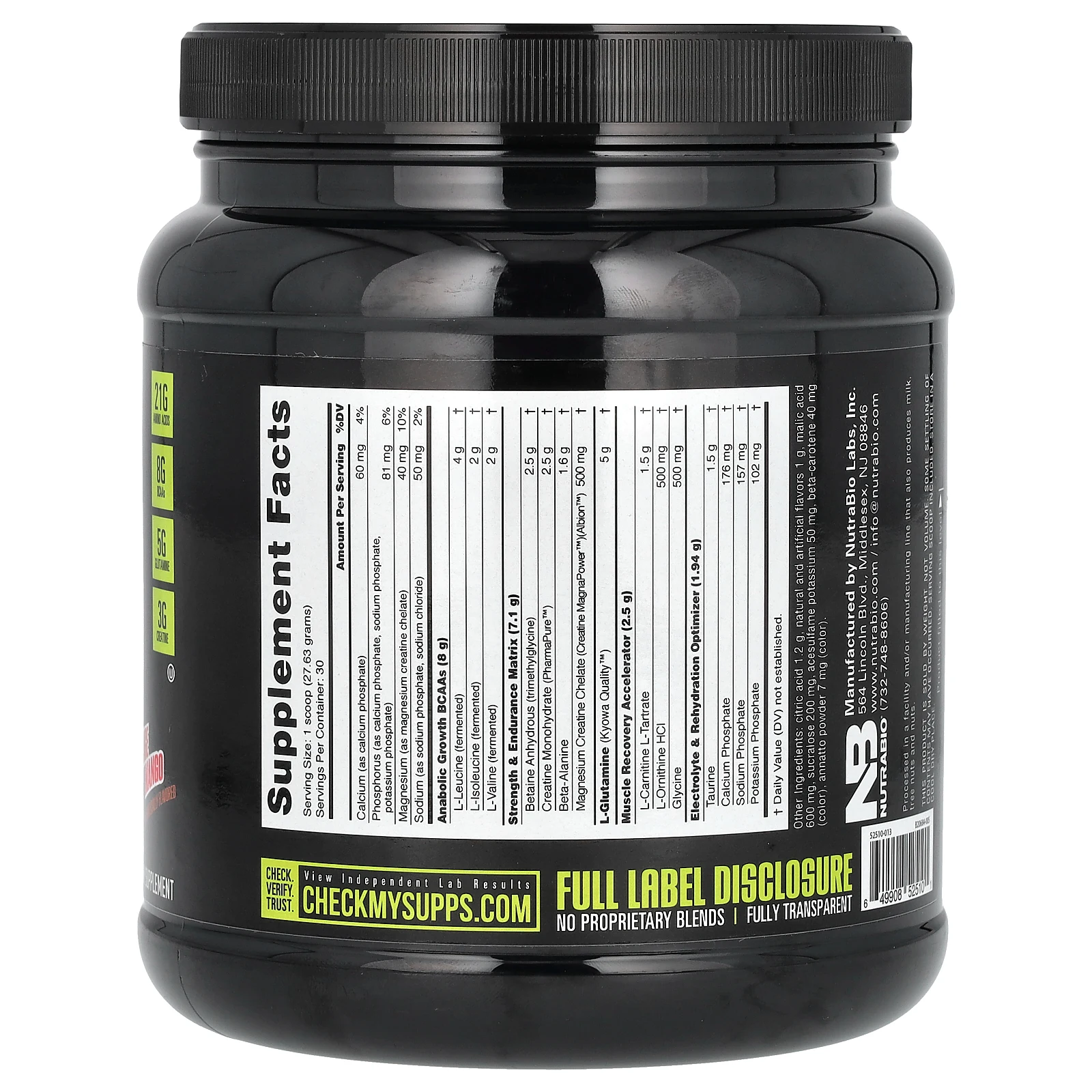 NutraBio, Reload Recovery Matrix, апельсин и манго, 829 г (1,83 фунта)