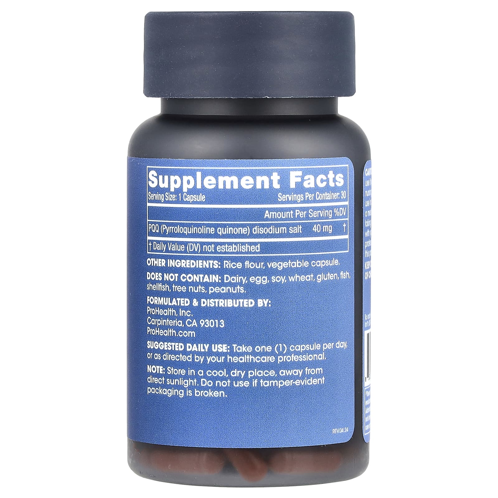 ProHealth Longevity, Чистый пирролохинолинхинон, 40 мг, 30 капсул