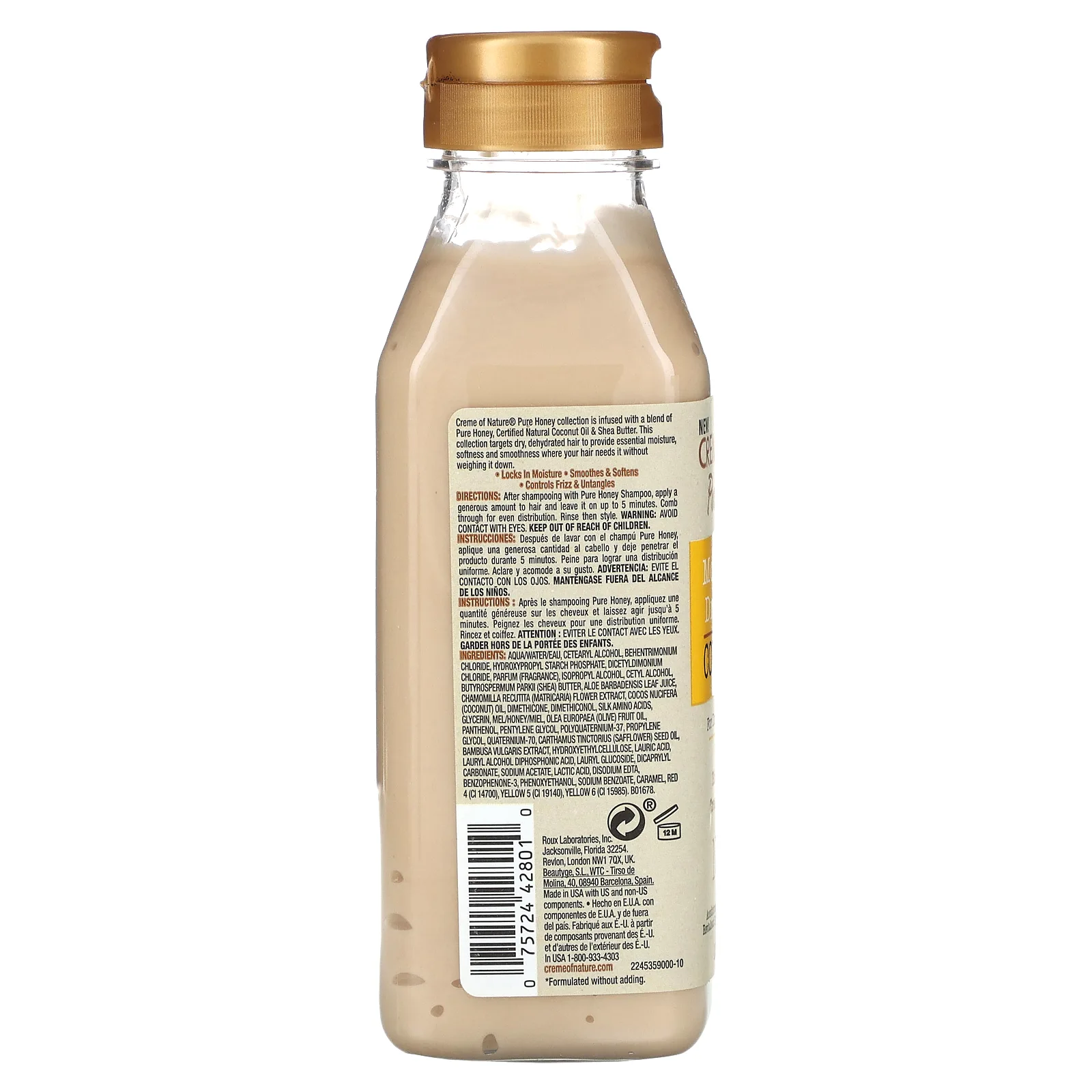 Creme Of Nature, Pure Honey, увлажняющий кондиционер для защиты от сухости, для сухих и обезвоженных волос, 355 мл (12 жидк. Унций)