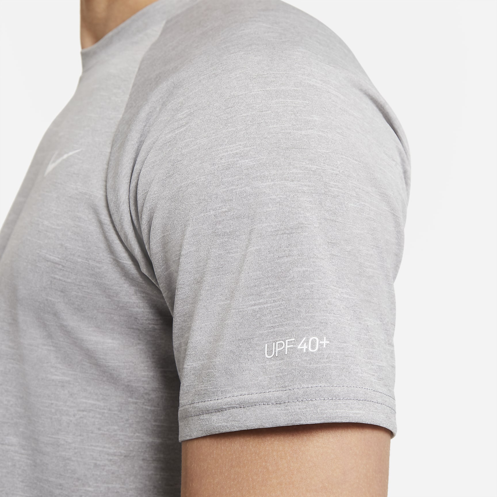 Nike Men's Heathered Short-Sleeve Hydroguard Swim Shirt