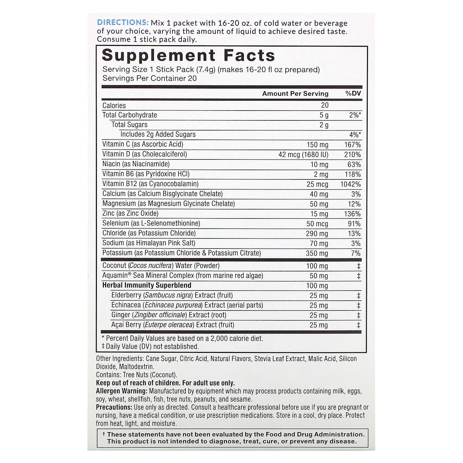 Force Factor, Liquid Labs, Immunity, цитрусовые, 20 пакетиков по 7,4 г (0,26 унции)