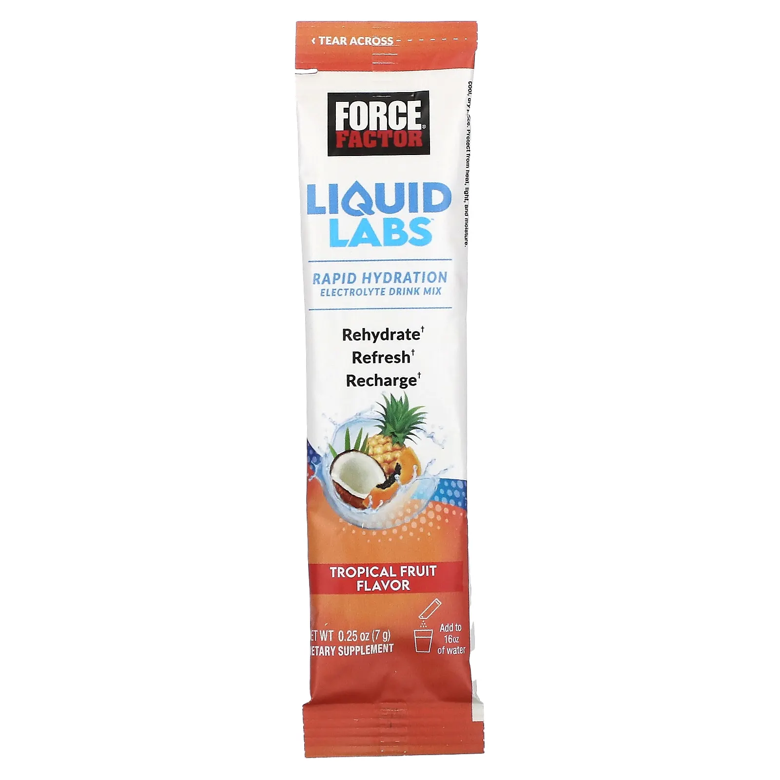 Force Factor, Liquid Labs, тропические фрукты, 20 пакетиков в стиках по 7 г (0,25 унции)