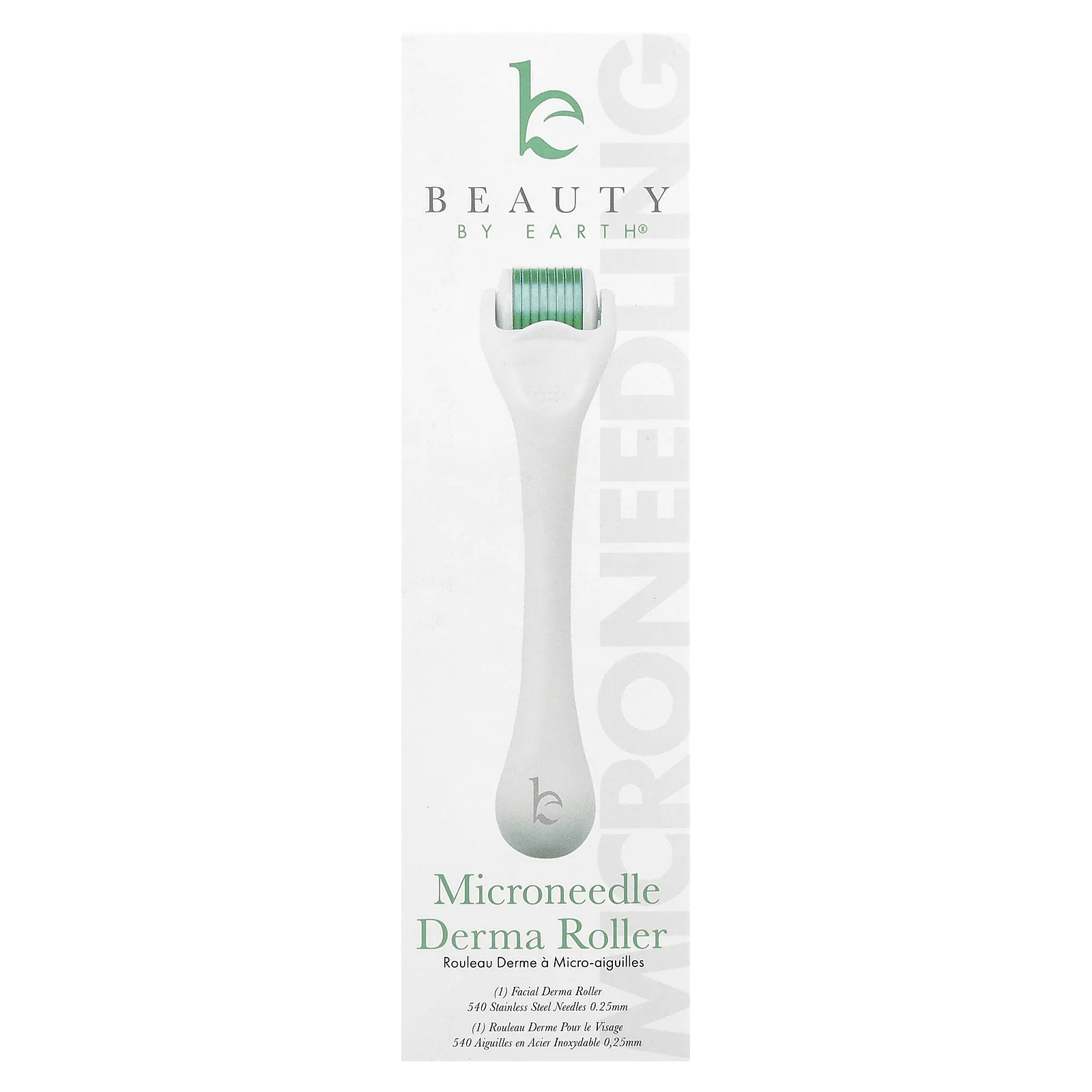 Beauty By Earth, роллер для микронидлинга, с титановыми иглами 0,25 мм, 1 шт.