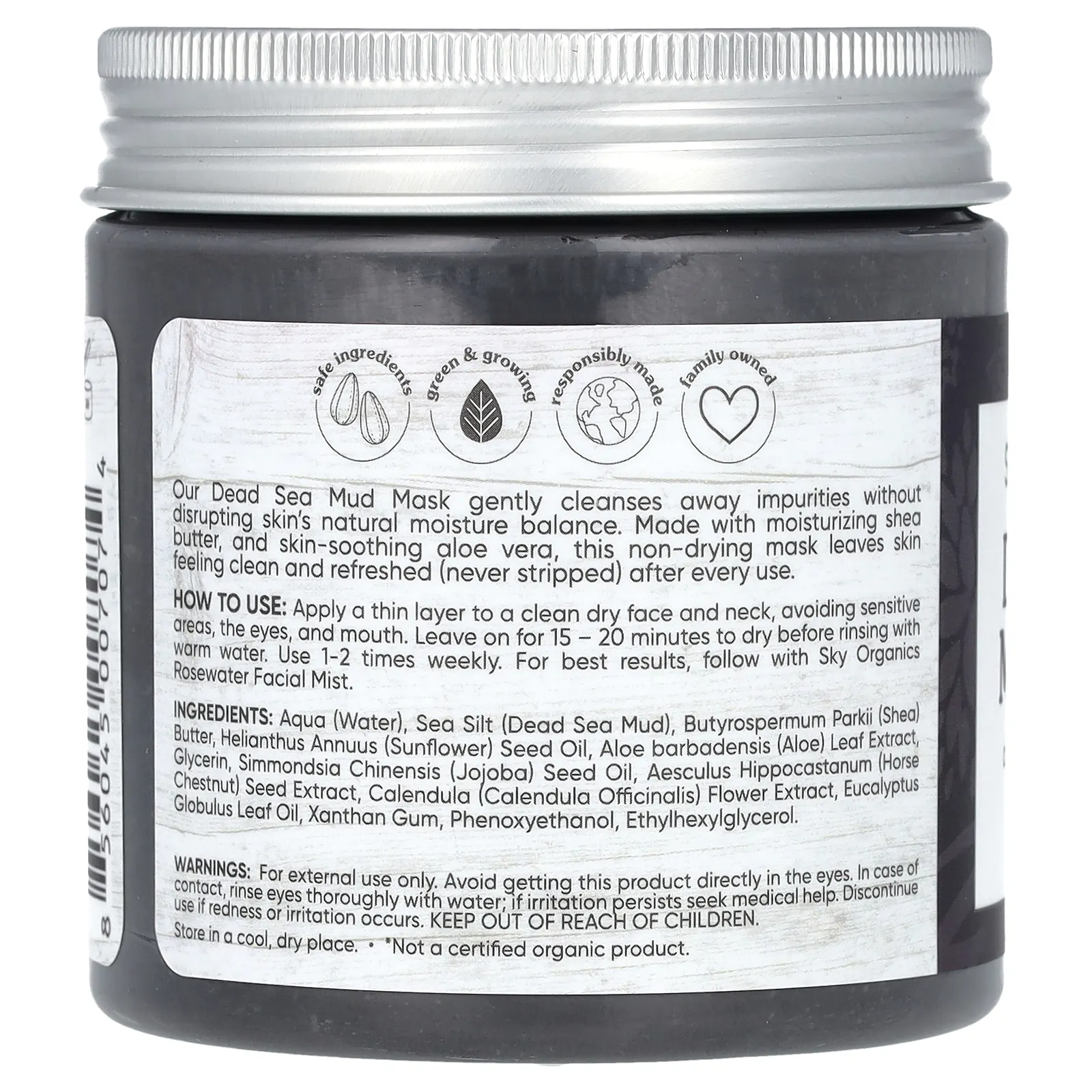 Sky Organics, маска с грязью Мертвого моря, 250 г (8,8 жидк. унции)