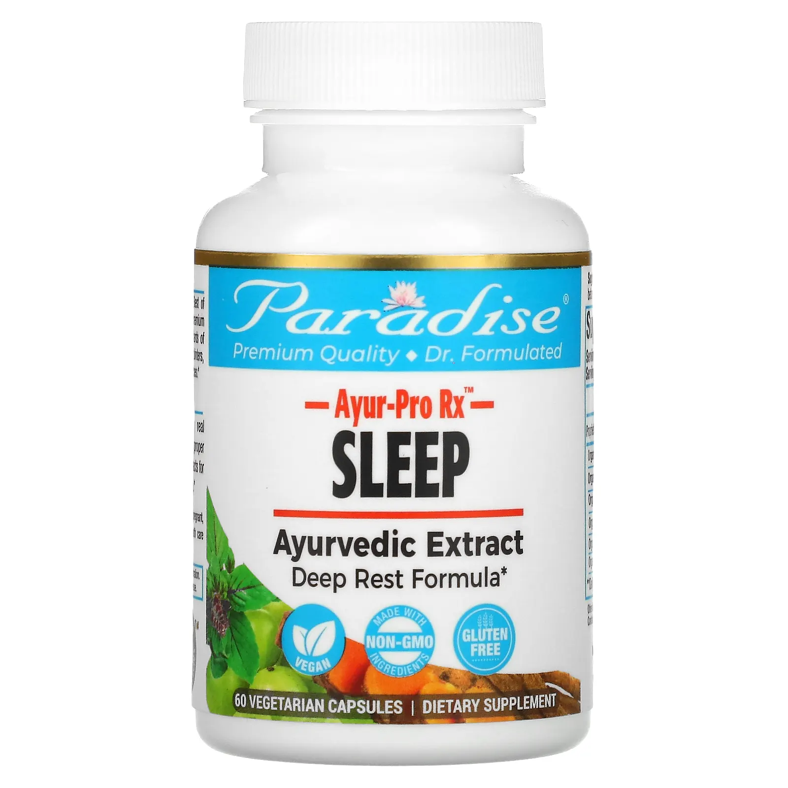 Paradise Herbs, AYRU-Pro Rx, сон, 60 вегетарианских капсул