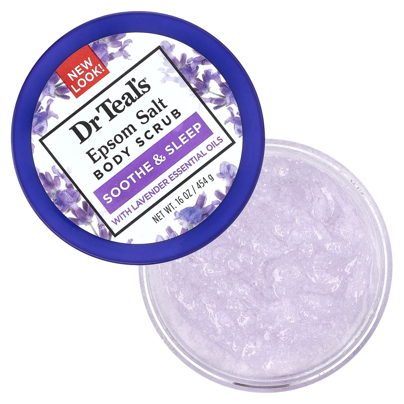 Dr. Teal's, скраб для тела с английской солью, лаванда, 454 г (16 унций)