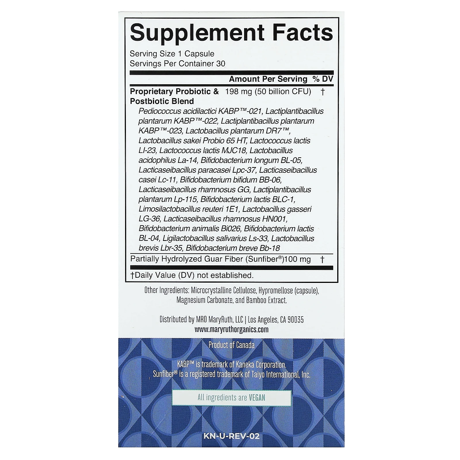 MaryRuth's, средство 3 в 1 для ежедневного здоровья пищеварительной системы, 50 млрд КОЕ, 30 капсул