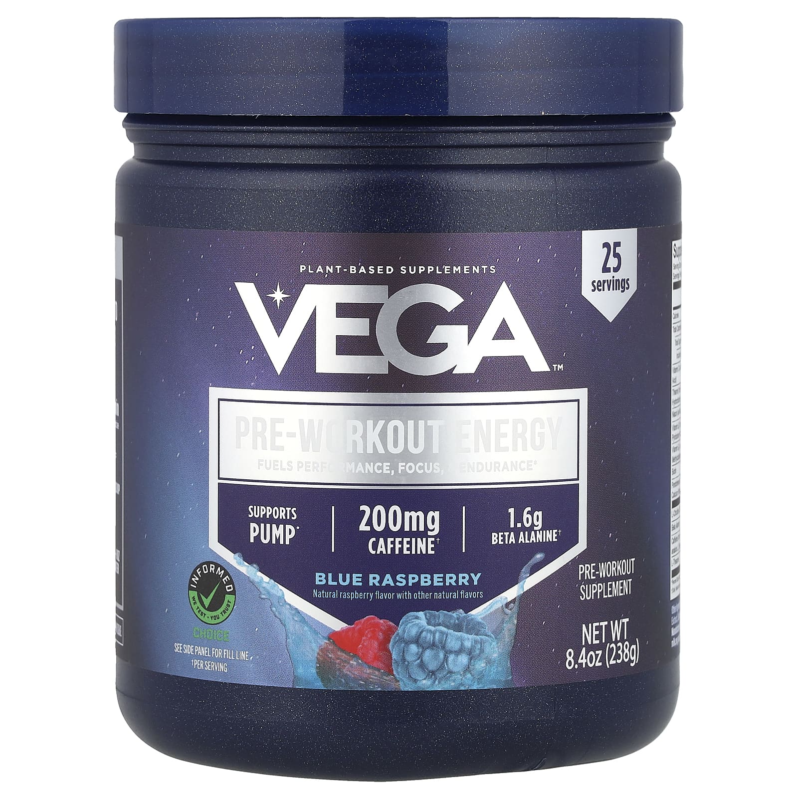 Vega, Pre-Workout Energy, голубая малина, 238 г (8,4 унции)