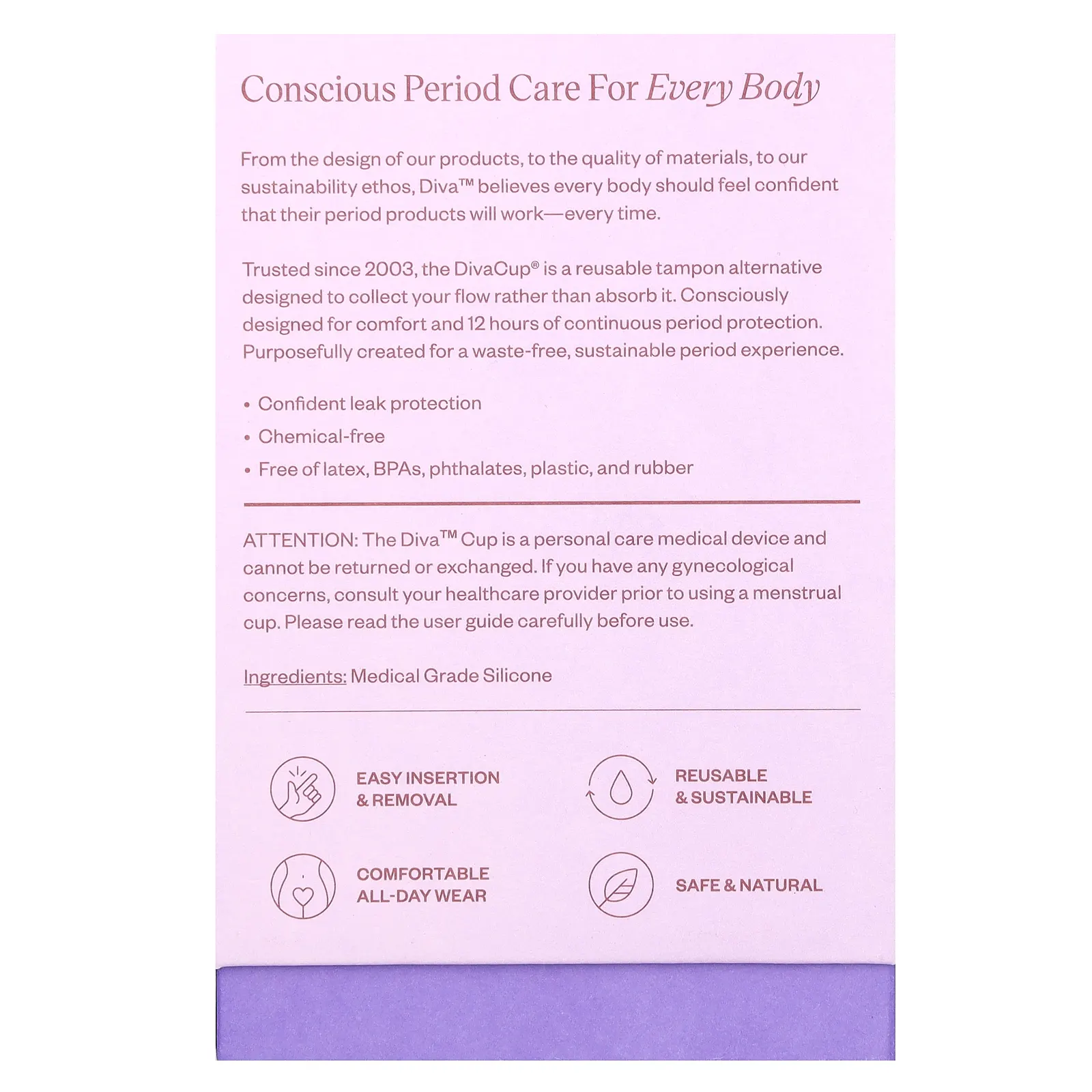 Diva International, DivaCup, тип 2, 1 многоразовая менструальная чаша