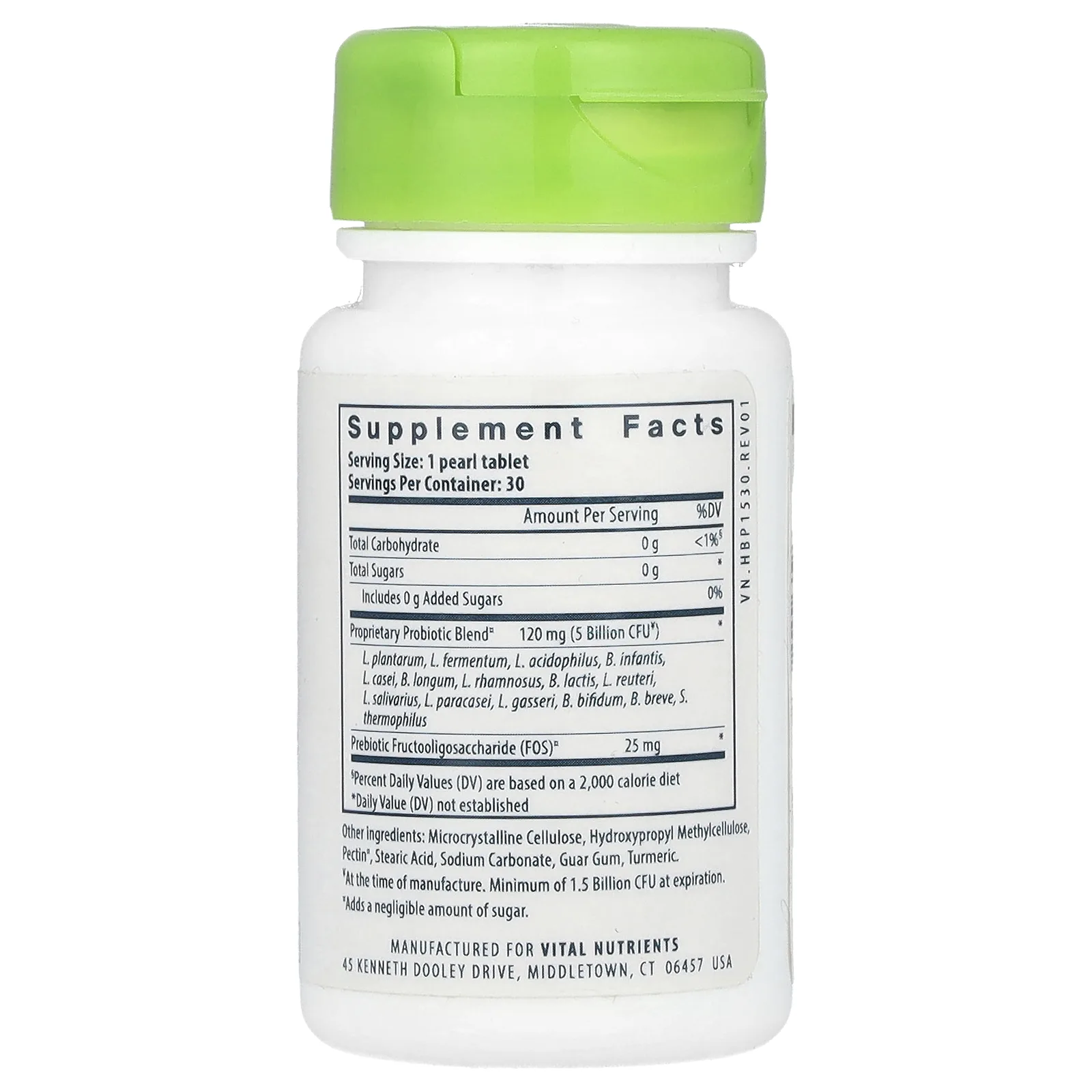 Hyperbiotics, Pro-15, пребиотик и пробиотик, 5 млрд КОЕ, 30 гранул замедленного высвобождения