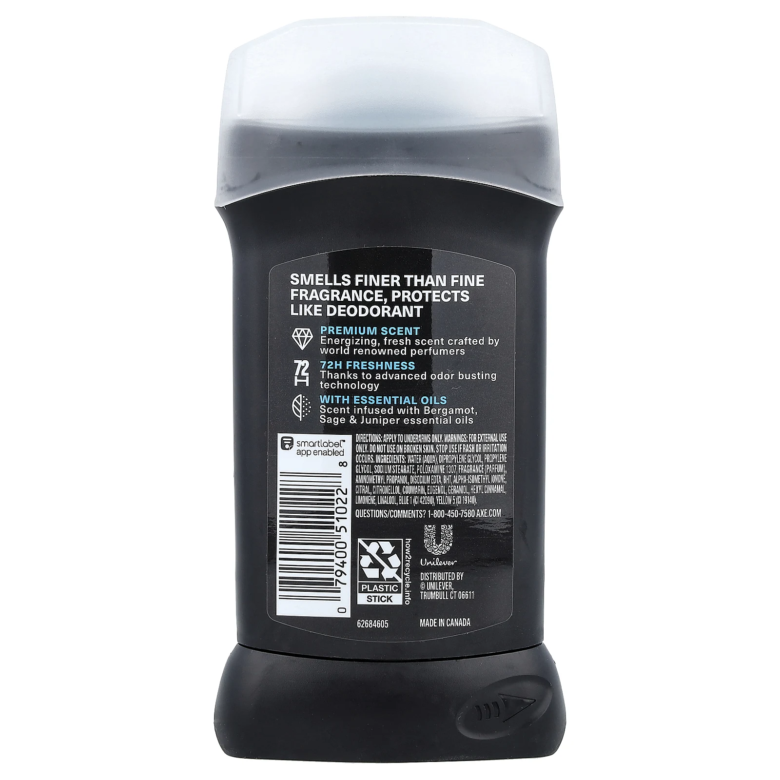 AXE, премиальный дезодорант, вода с бергамотом, 85 г (3 унции)