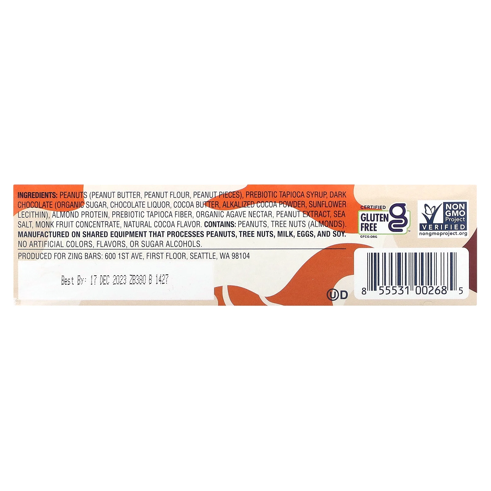 Zing Bars, мини-батончики на растительной основе, темный шоколад с арахисовой пастой в арахисовой пасте, 18 батончиков по 24 г (0,84 унции)