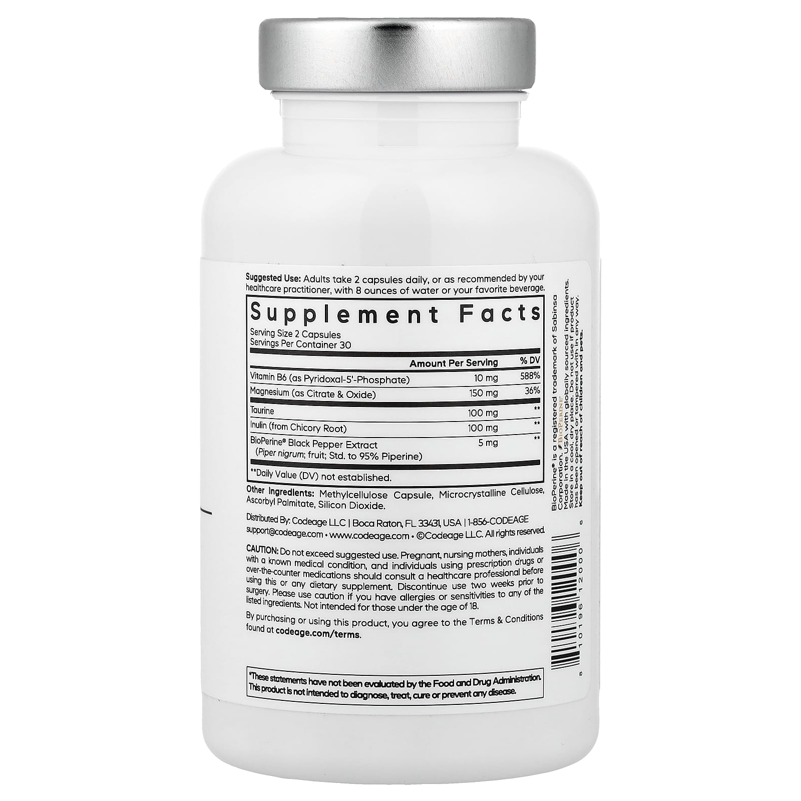 Codeage, Amen, цитрат магния, 60 растительных капсул