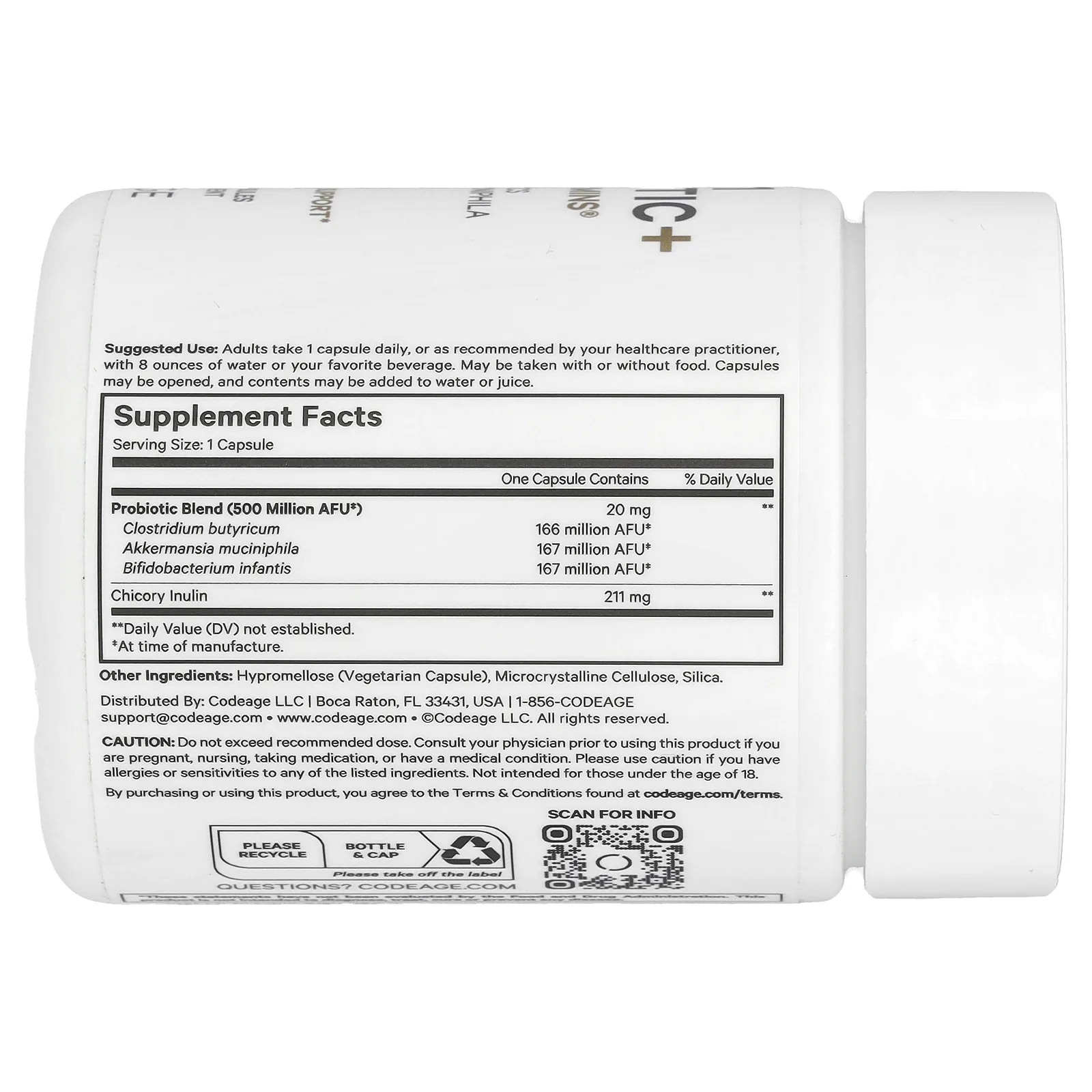 Codeage, GLP-1 Probiotic +, 90 растительных капсул