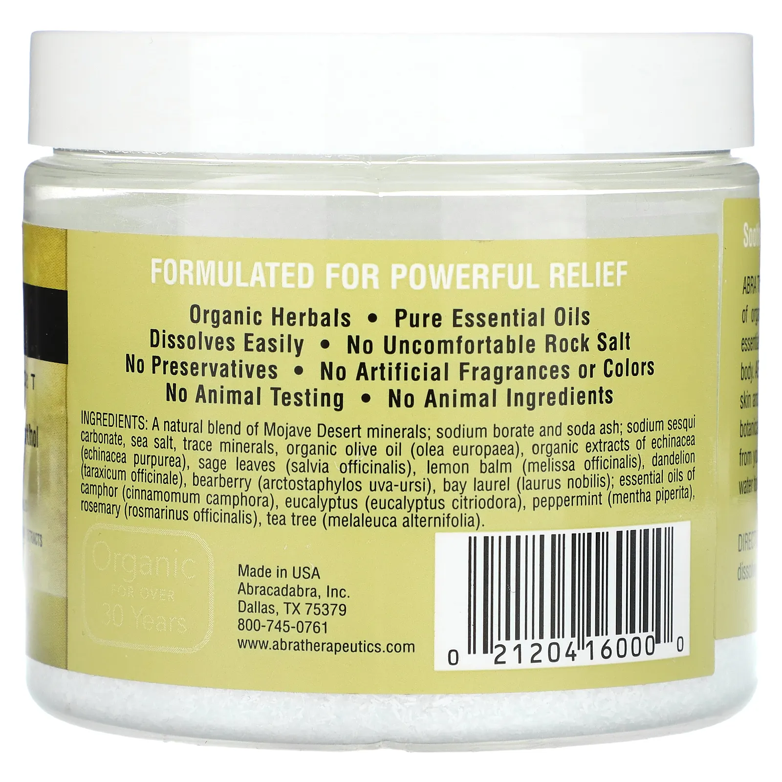 Abra Therapeutics, Для ванн от простуды и гриппа, камфора и ментол, 482 г (17 унций)