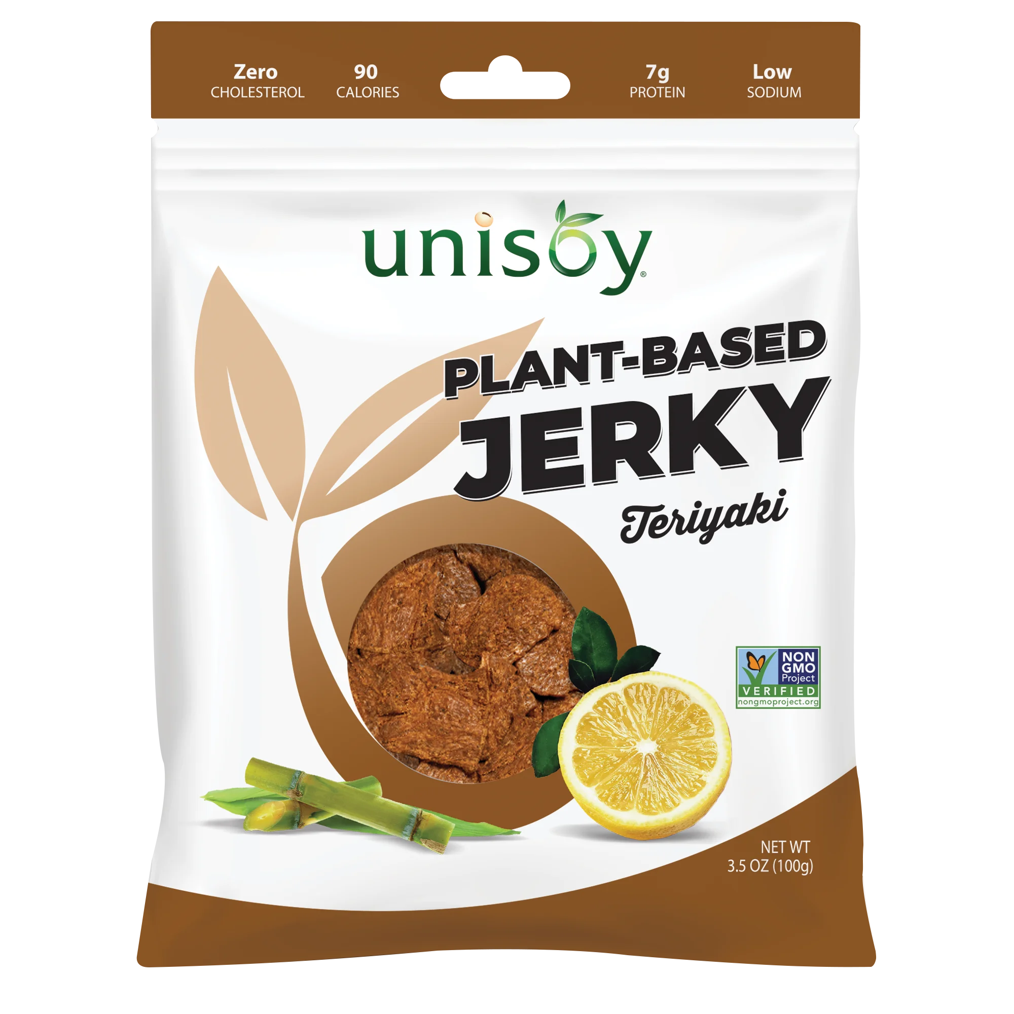 Unisoy, Растительное вяленое мясо, терияки, 100 г (3,5 унции)