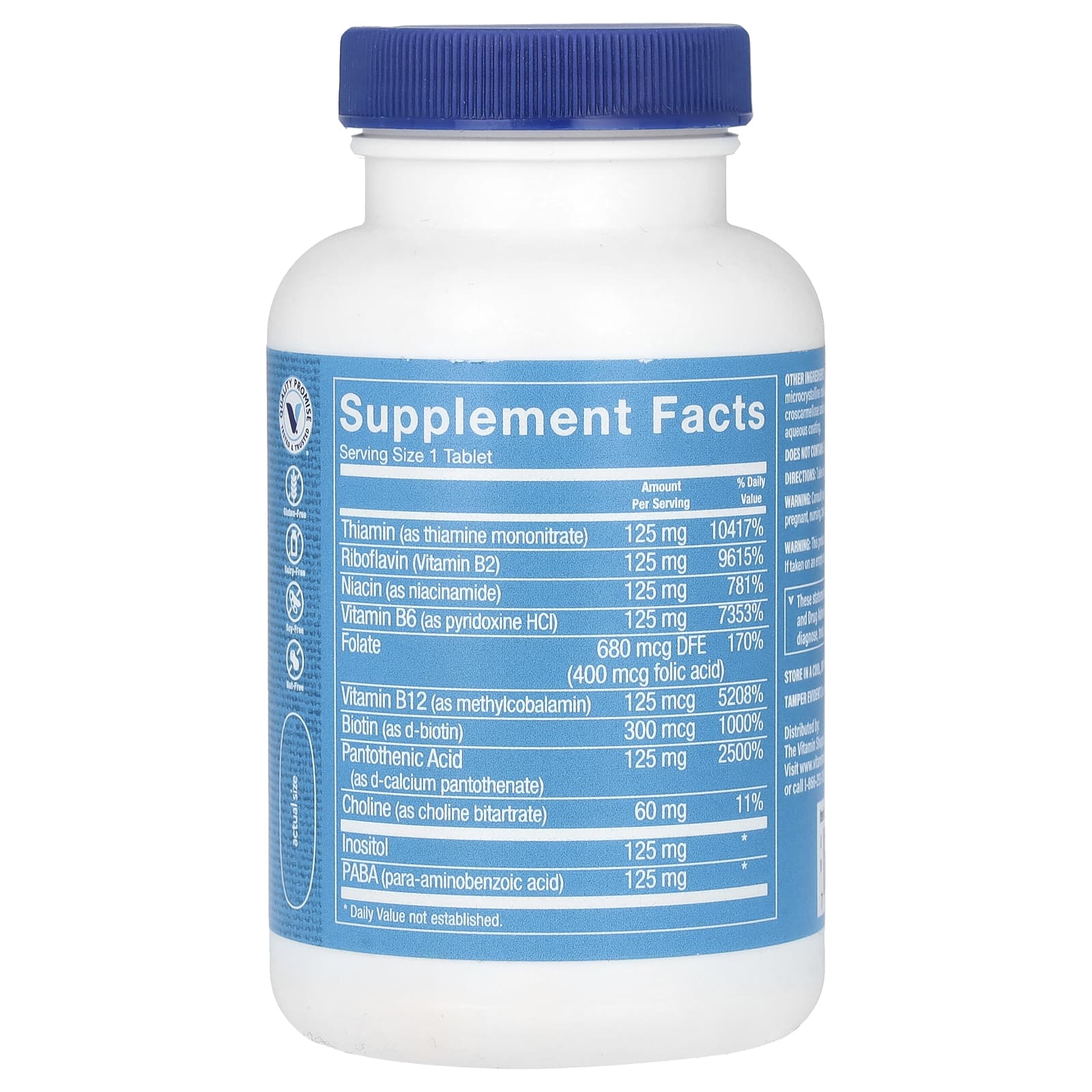 The Vitamin Shoppe, B-Complex 125, витамины группы B, 100 таблеток