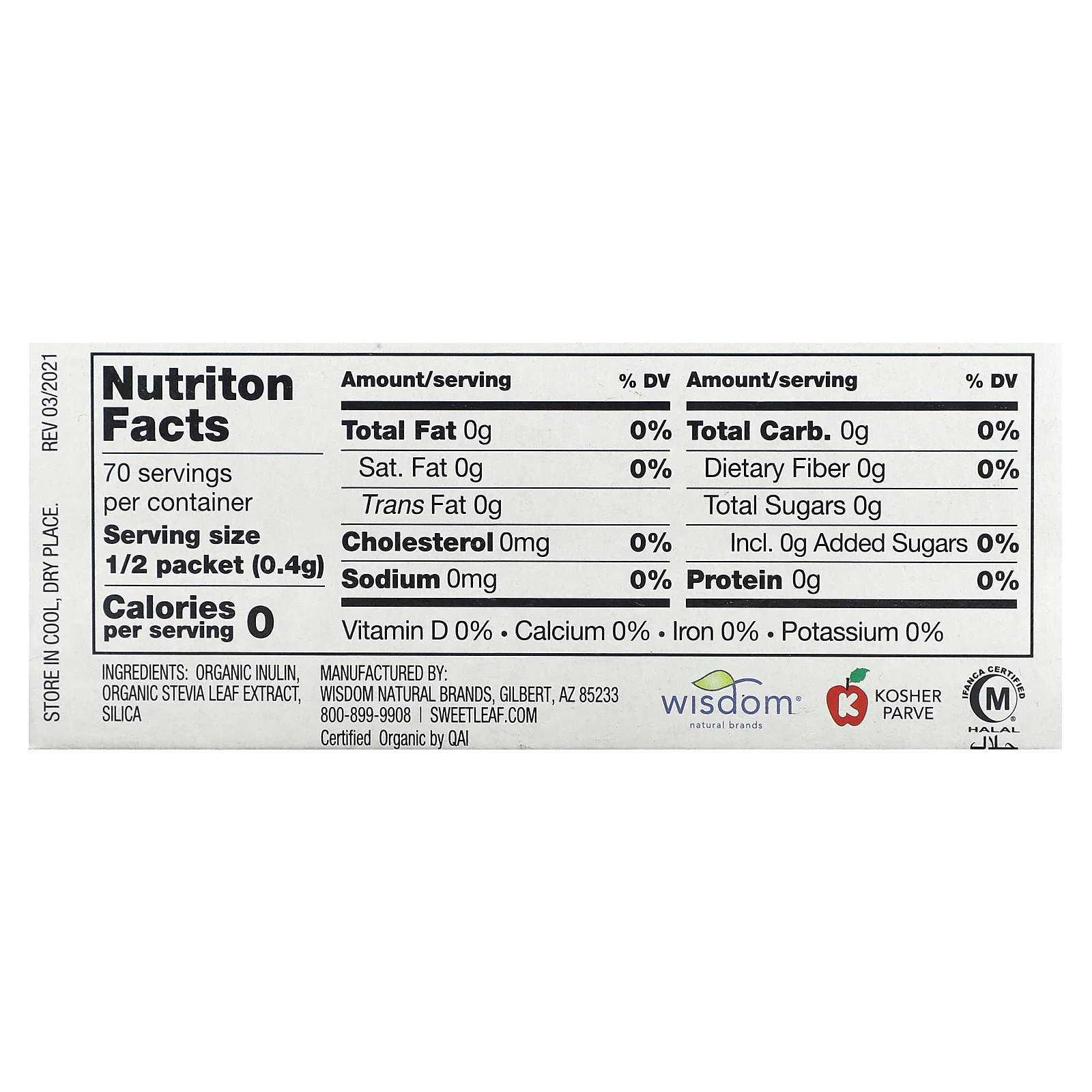 Wisdom Natural, SweetLeaf, органический подсластитель на основе стевии, 35 пакетиков, 28,3 г (1 унция)